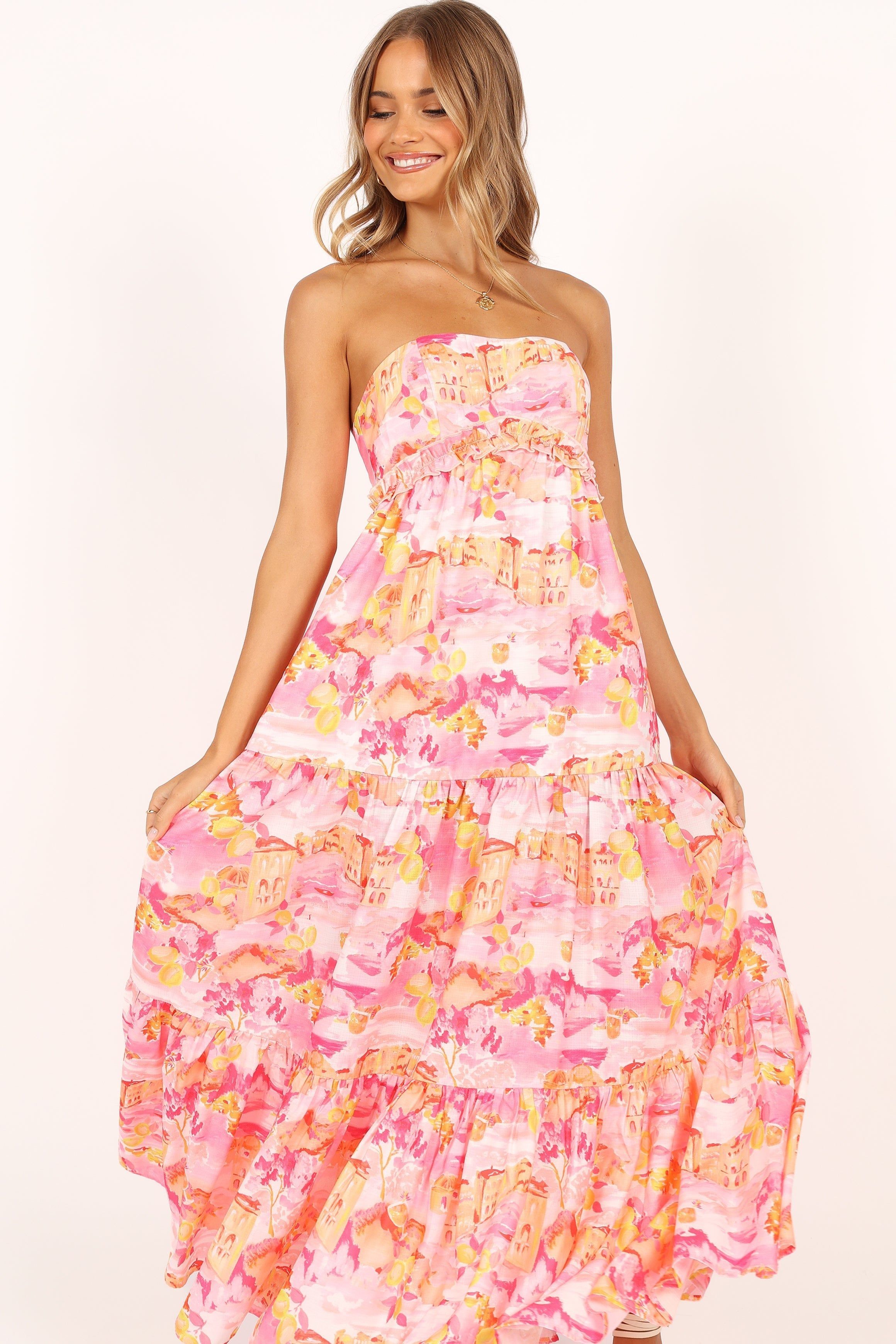 Arianna Strapless Dress - Pink Scenic sold by Petal & Pup product image thumbnail 4