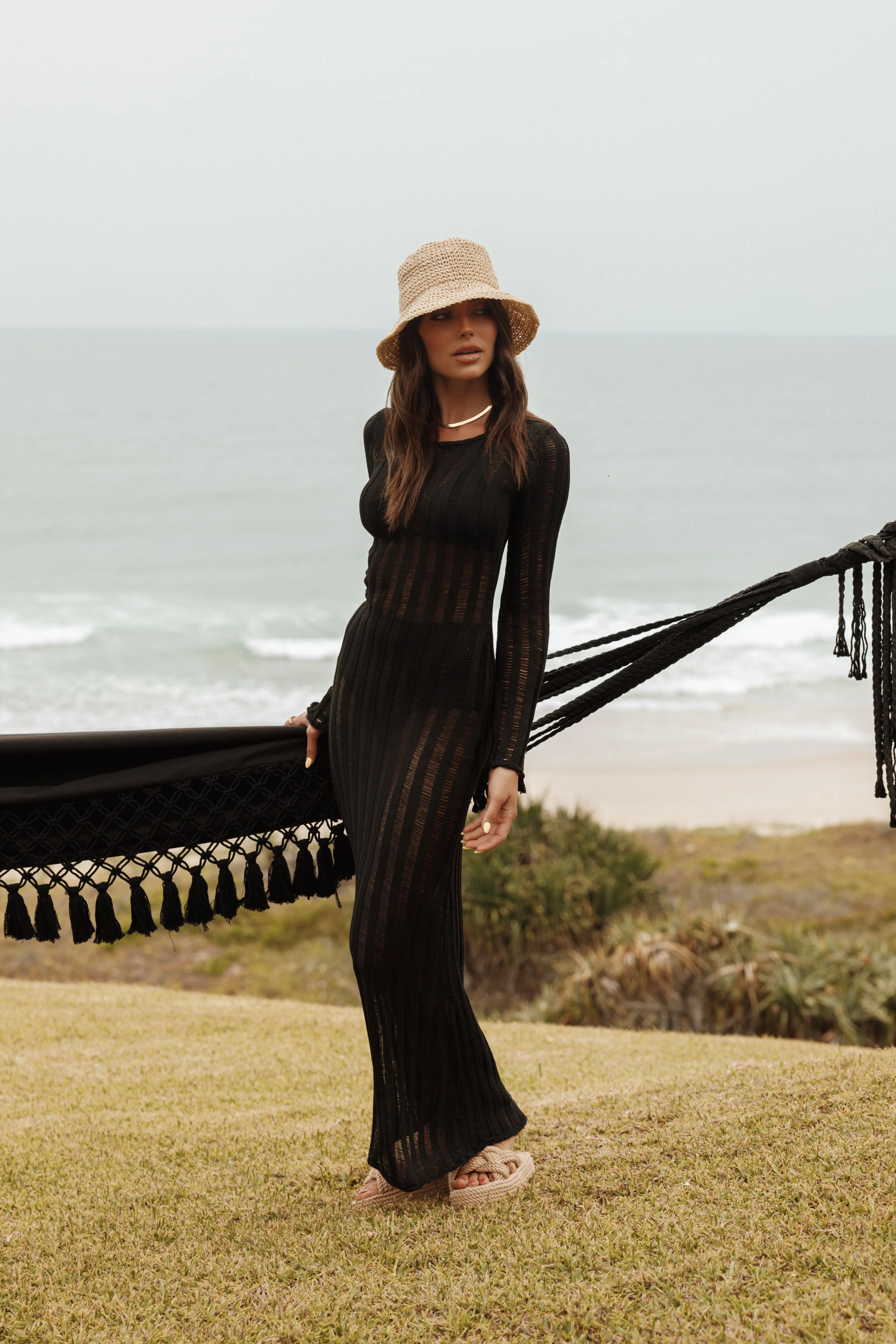 Jaye Long Sleeve Maxi Dress - Black sold by Petal & Pup product image thumbnail 2