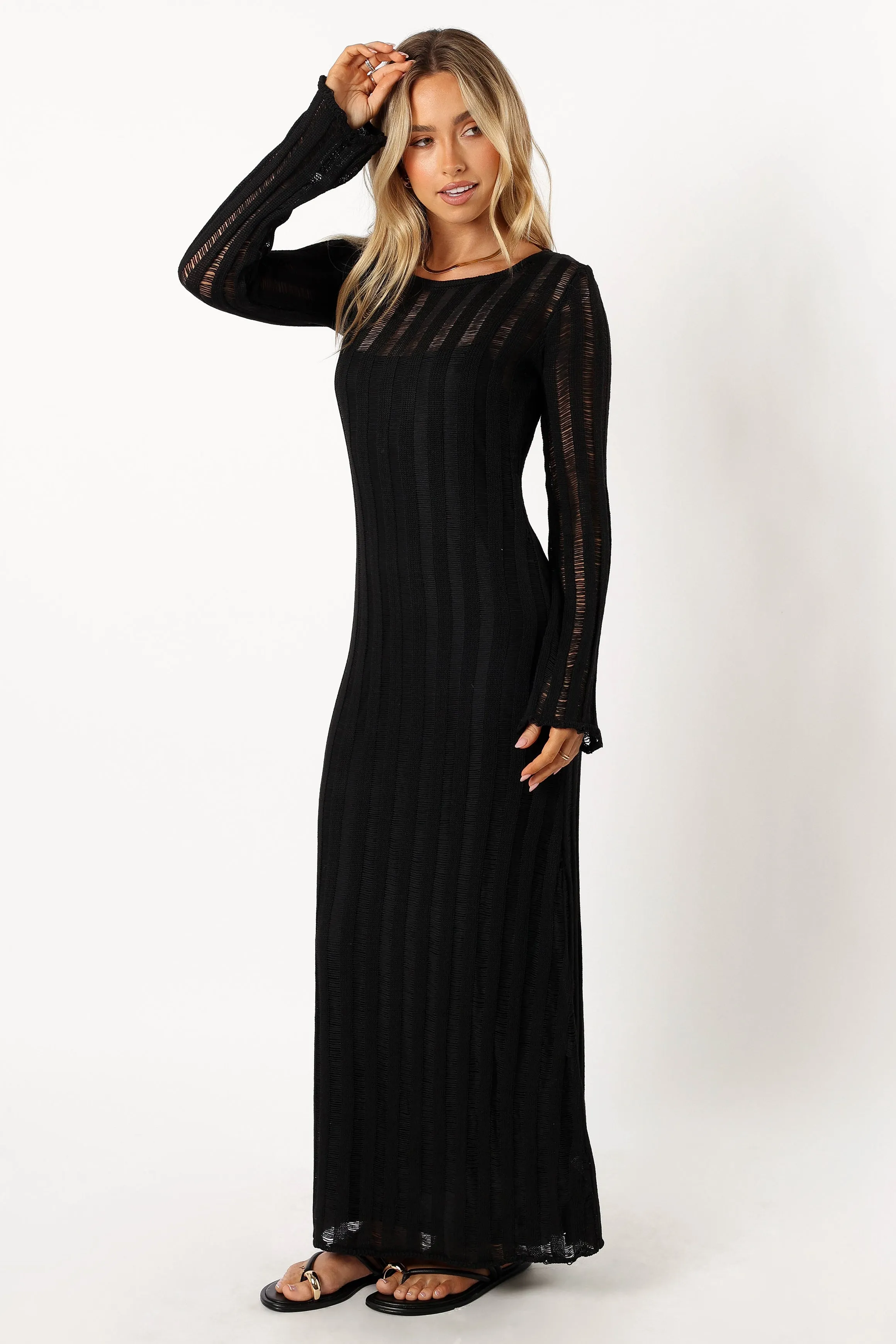 Jaye Long Sleeve Maxi Dress - Black sold by Petal & Pup product image thumbnail 4