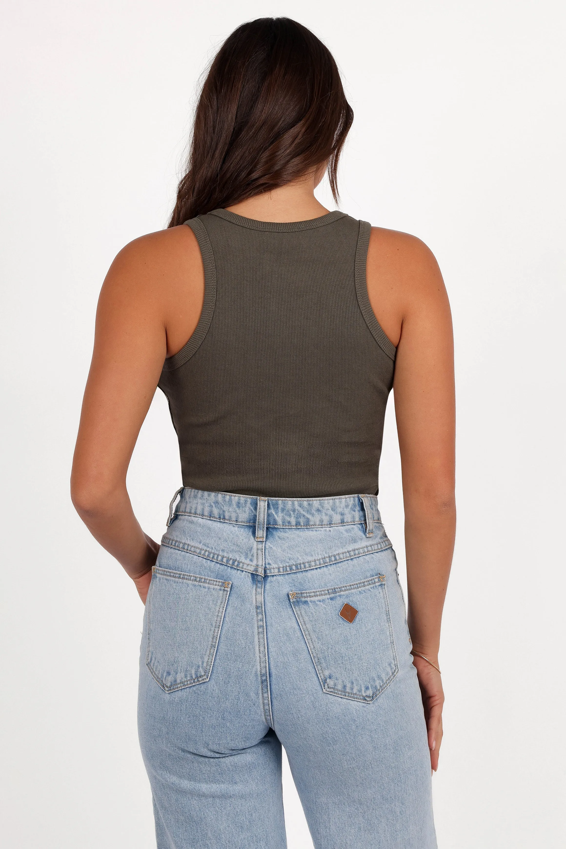 Ari Ribbed Tank Top - Olive sold by Petal & Pup product image thumbnail 4