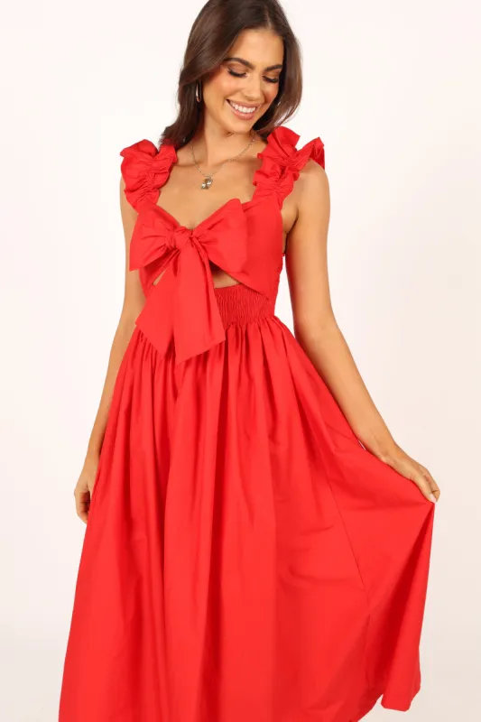 Pita Midi Dress - Red sold by Petal & Pup