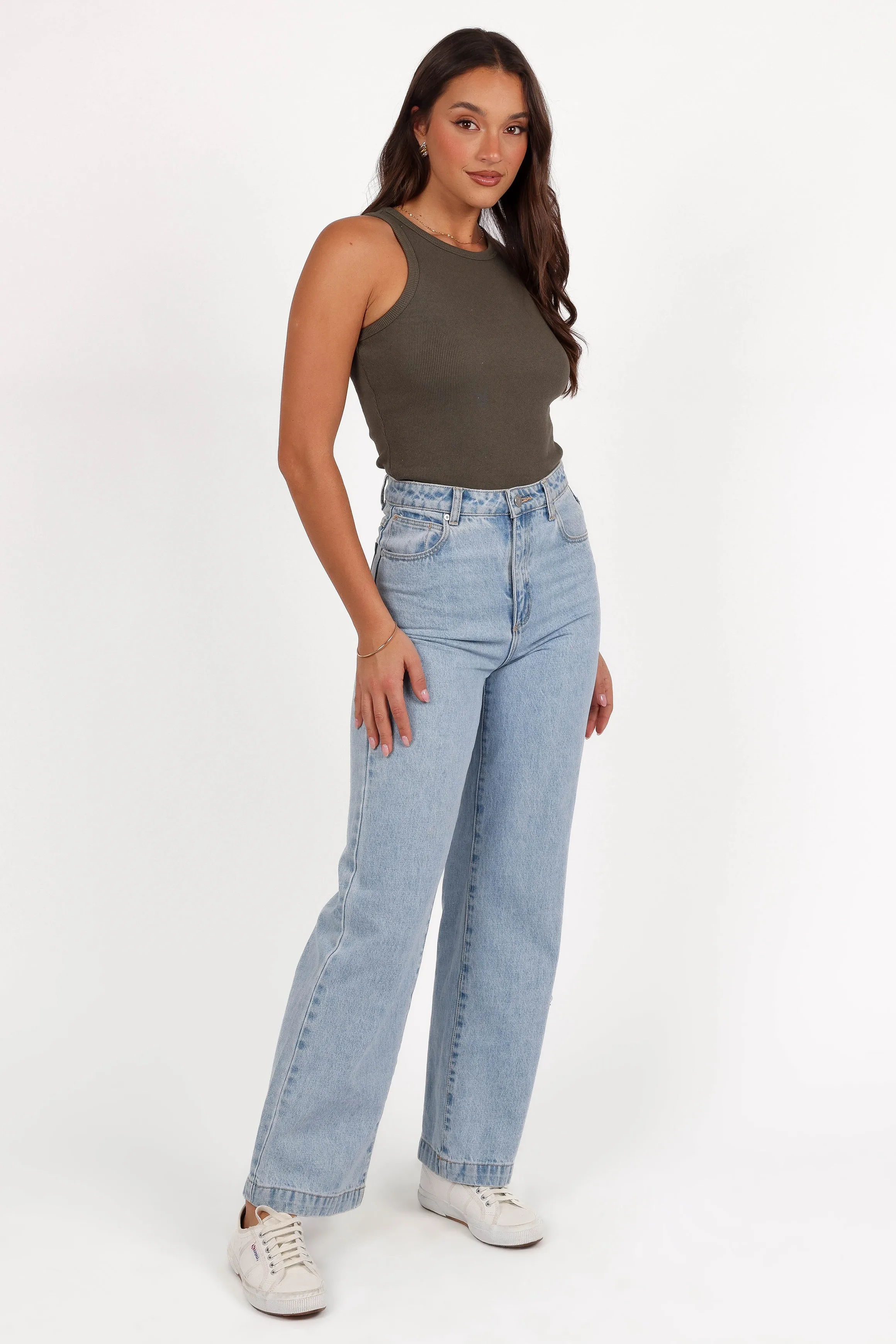 Ari Ribbed Tank Top - Olive sold by Petal & Pup product image thumbnail 2