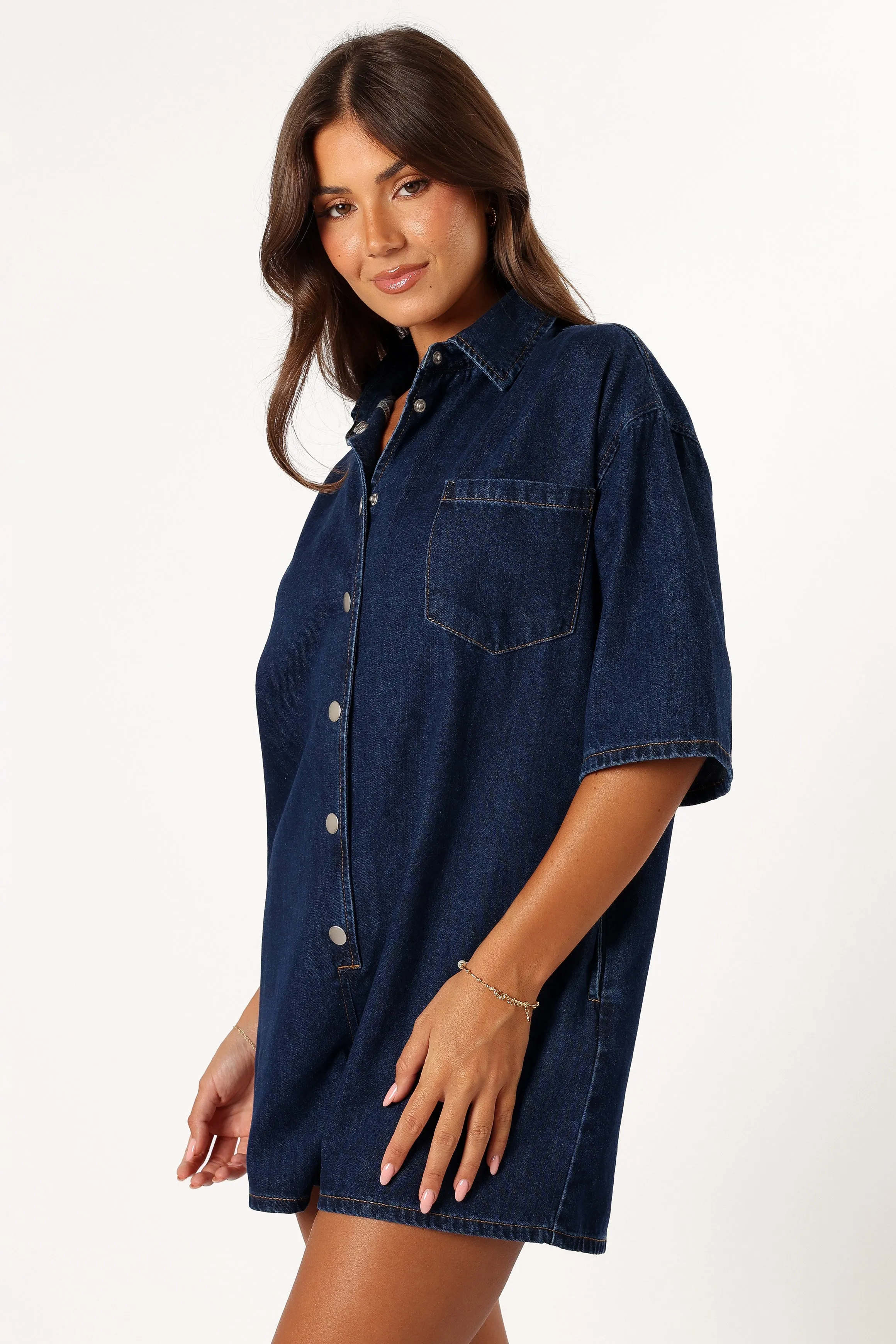 Briellen Romper - Dark Denim sold by Petal & Pup product image thumbnail 3