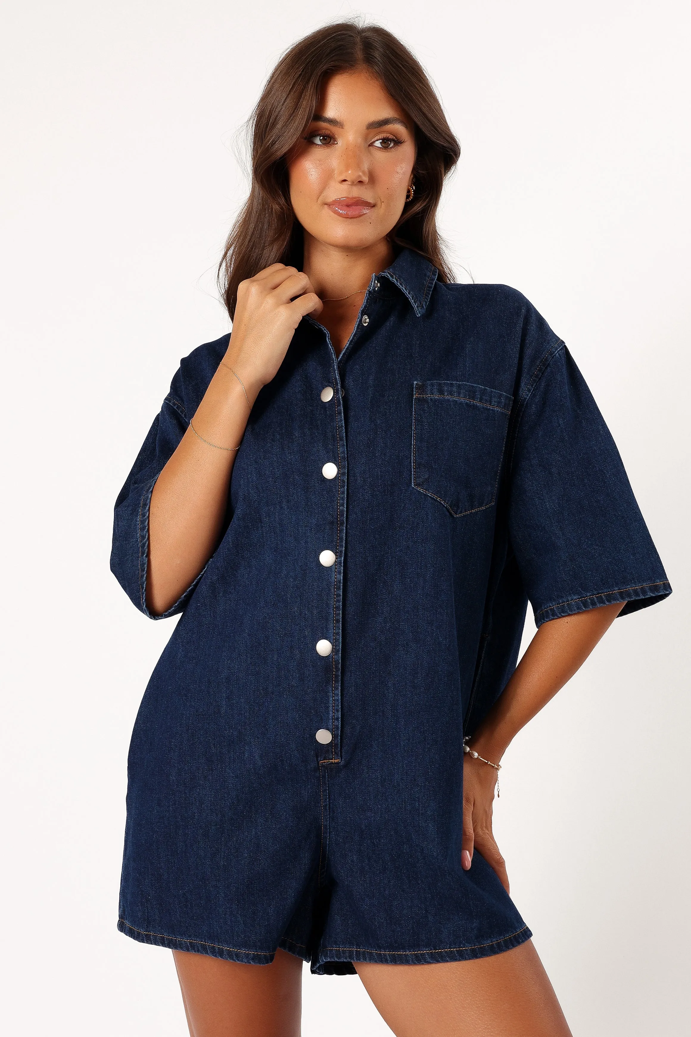 Briellen Romper - Dark Denim sold by Petal & Pup product image thumbnail 2
