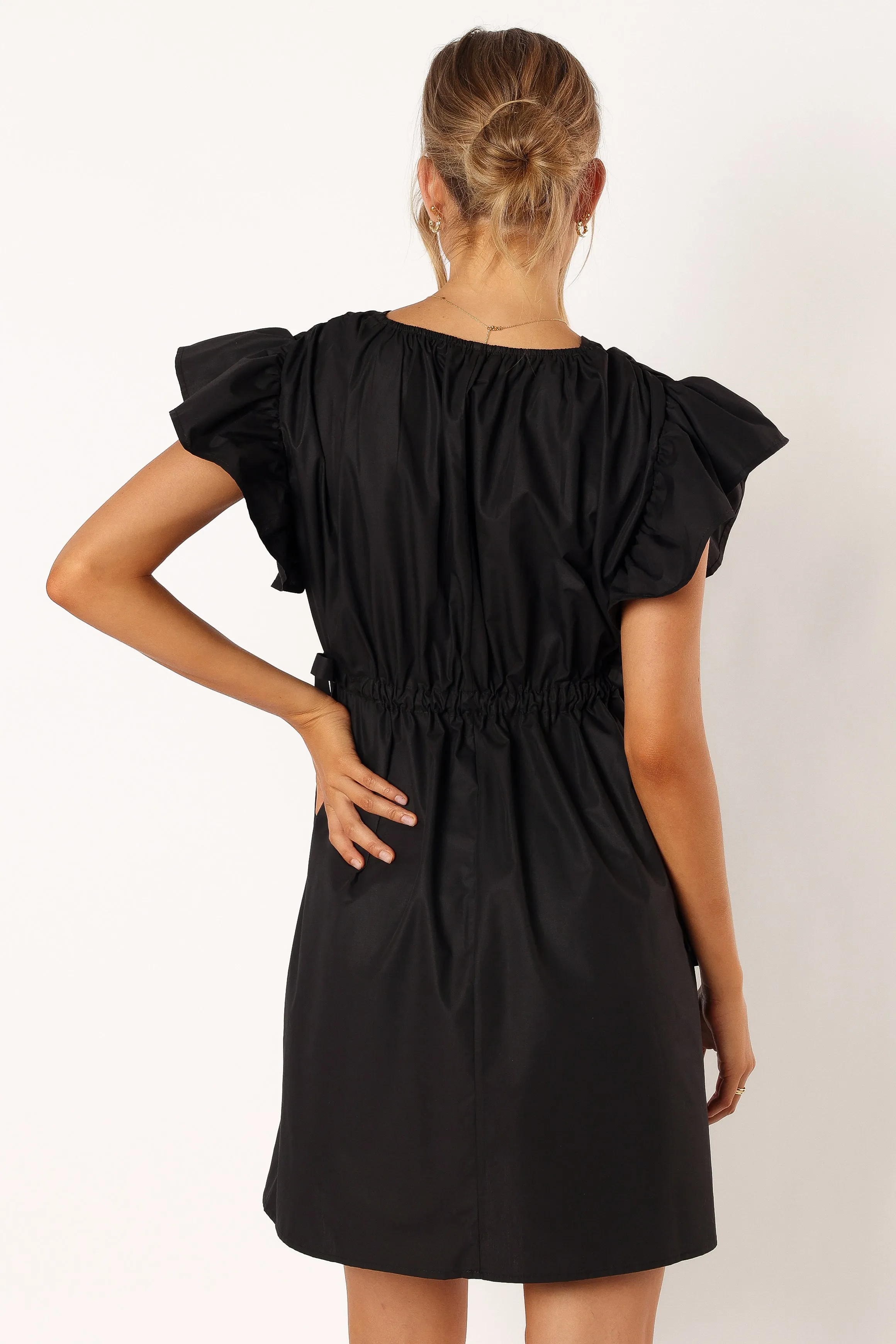 Fiona Ruffle Sleeve Mini Dress - Black sold by Petal & Pup product image thumbnail 4