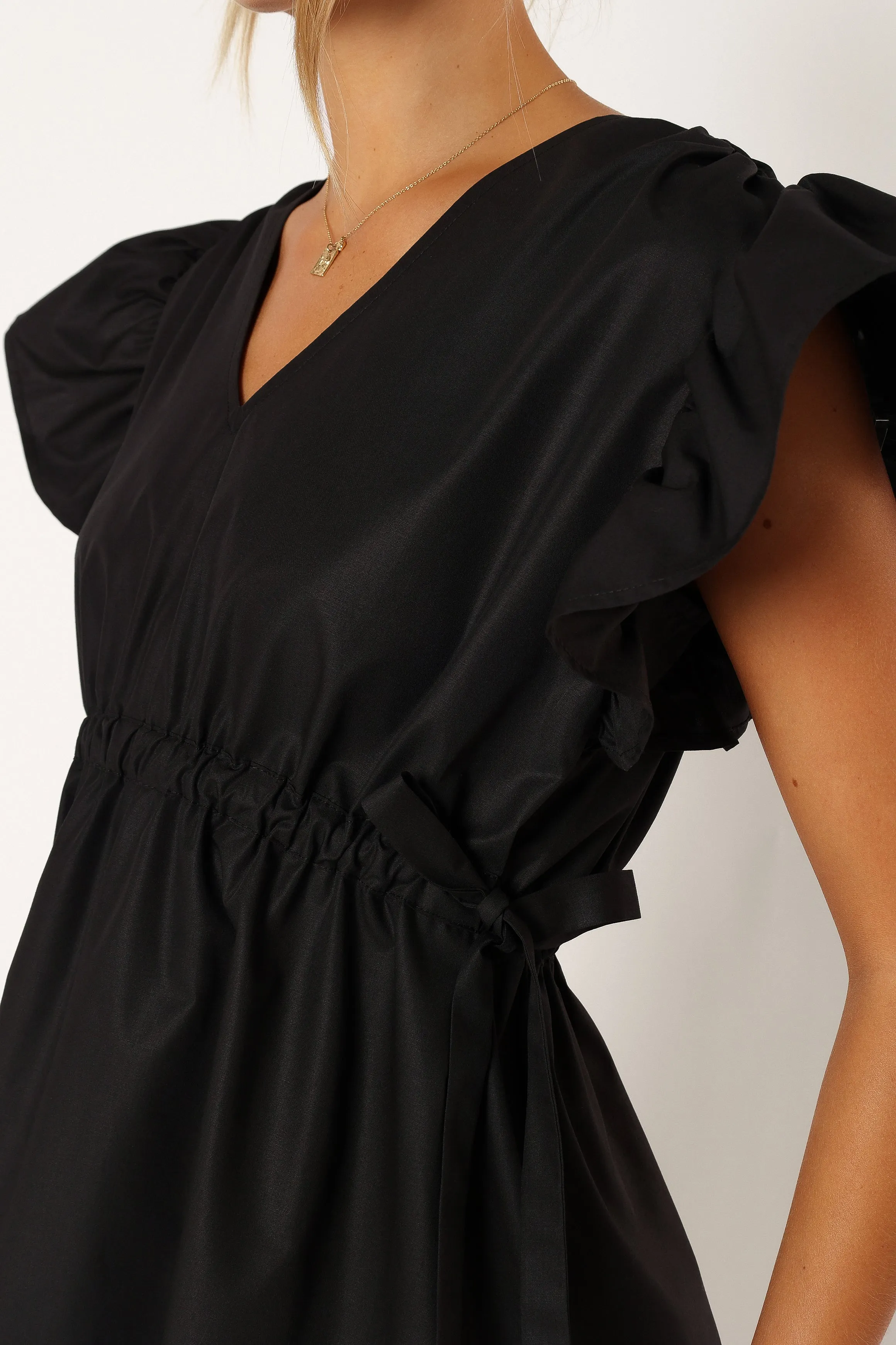 Fiona Ruffle Sleeve Mini Dress - Black sold by Petal & Pup product image thumbnail 2