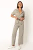 Demi Contrast Stitch Jumpsuit - Olive sold by Petal & Pup