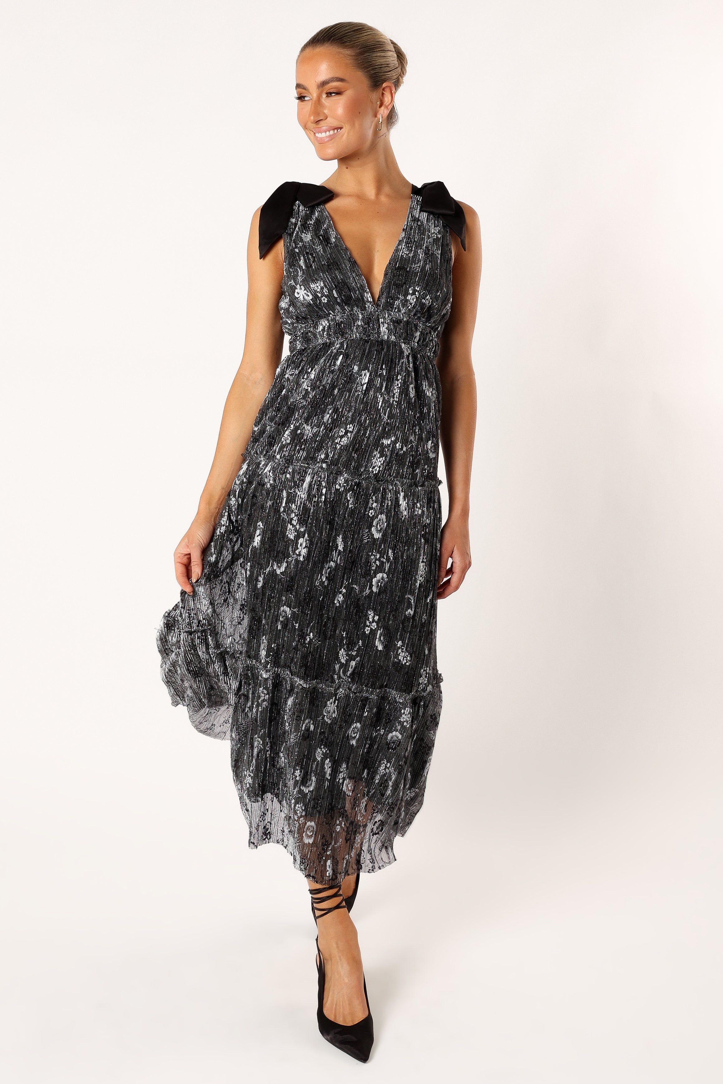 Coco Midi Dress - Black Silver sold by Petal & Pup product image thumbnail 2