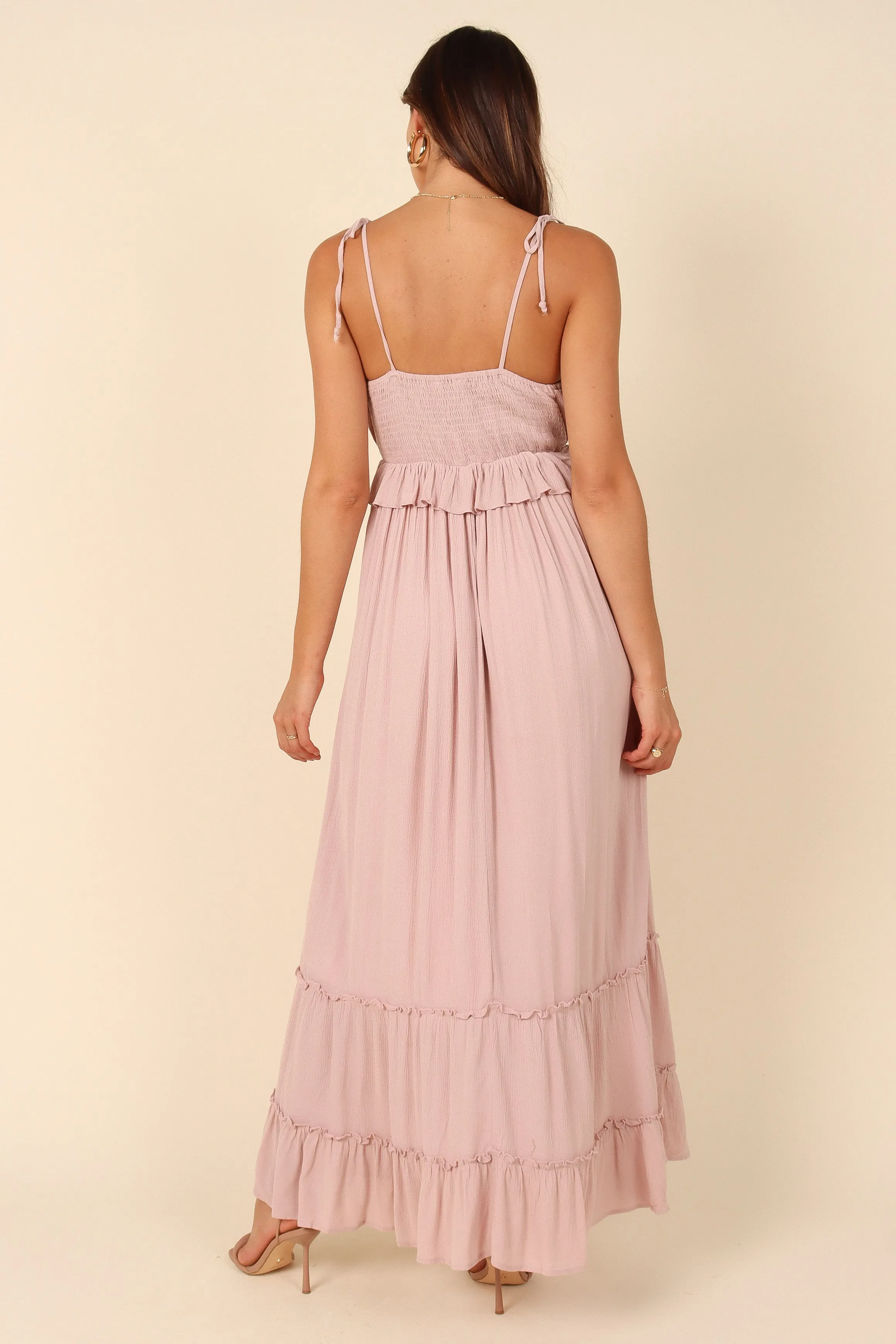 Davy Ruffle Detail Maxi Dress - Mauve sold by Petal & Pup product image thumbnail 5
