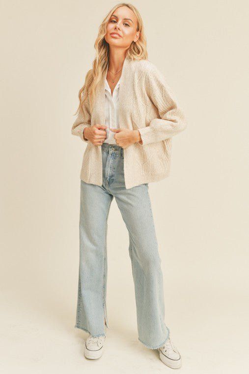 Open Knit Cardigan - Wheat sold by Petal & Pup product image thumbnail 3