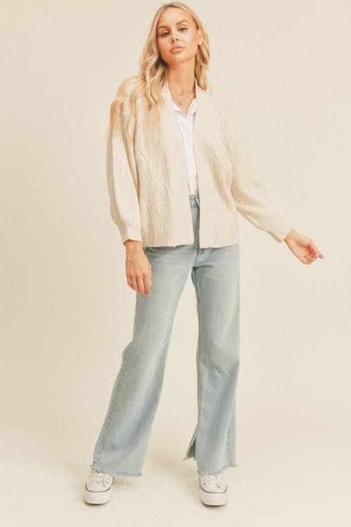 Open Knit Cardigan - Wheat sold by Petal & Pup product image thumbnail 2