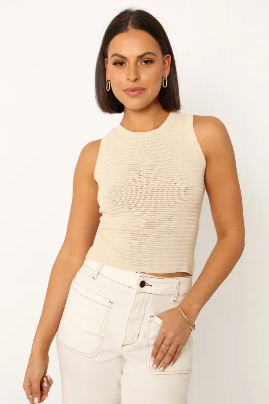 Maisey Knit Tank - Ecru sold by Petal & Pup