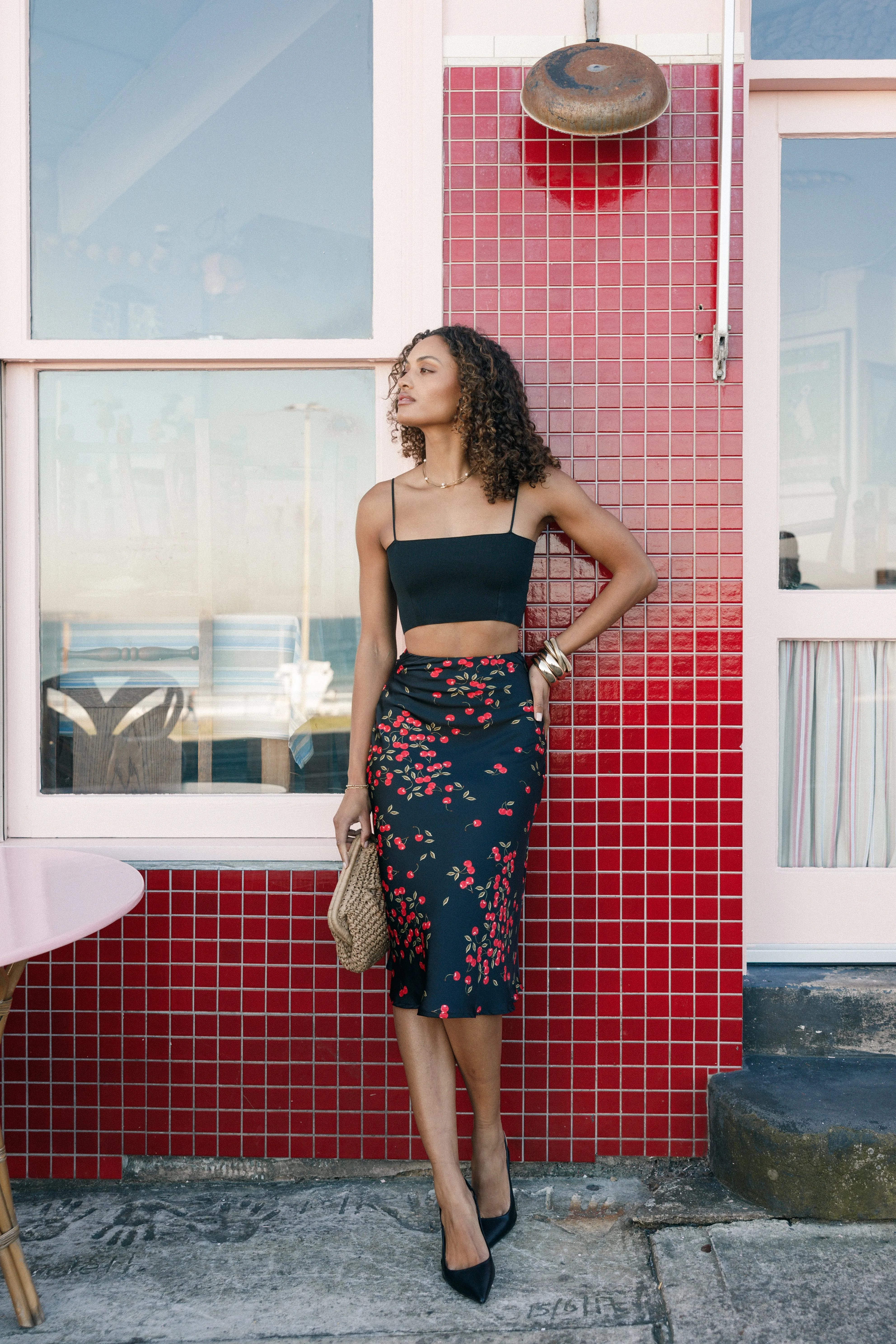 Annia Midi Skirt - Cherry sold by Petal & Pup product image thumbnail 2