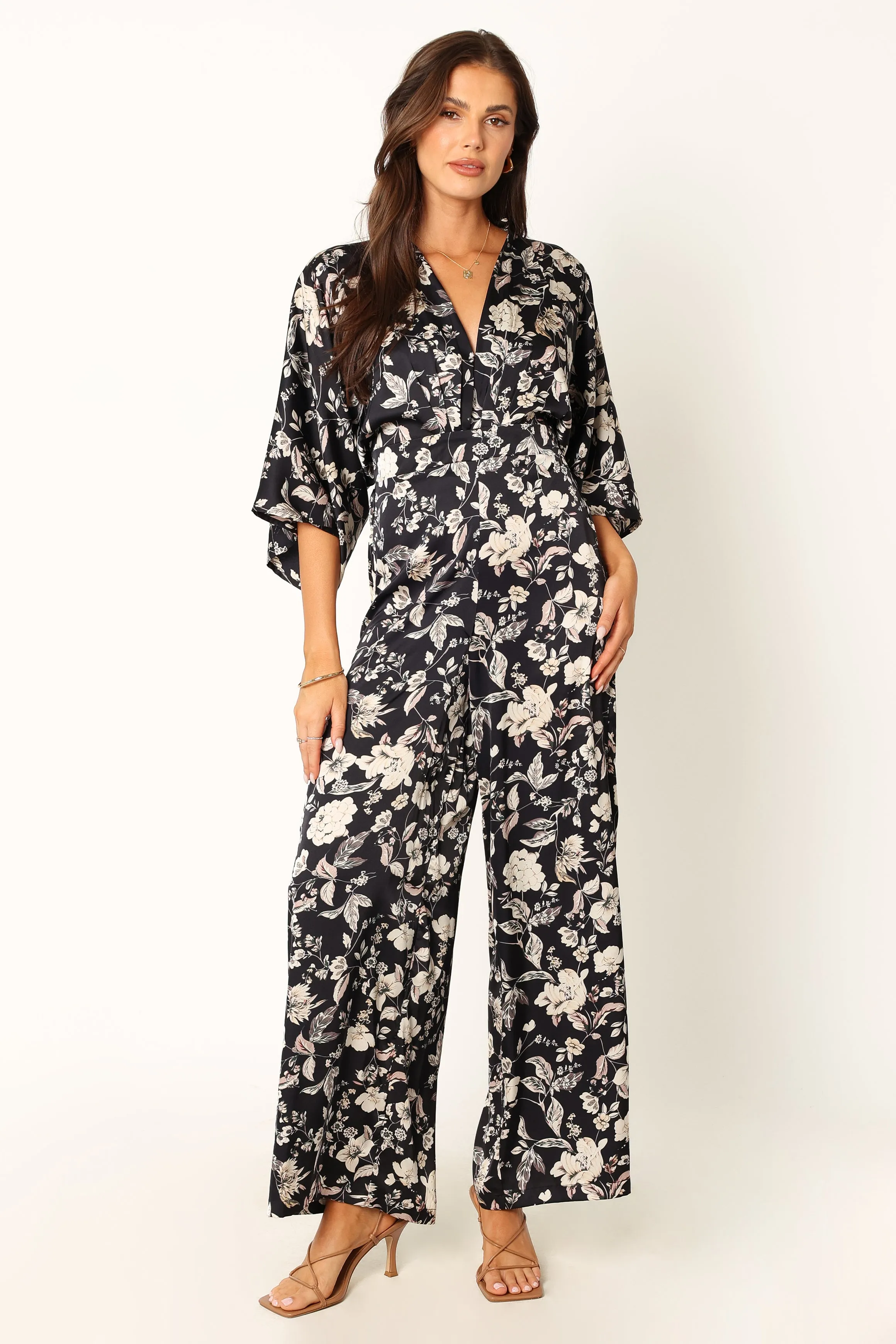 Sasha Jumpsuit - Black Floral sold by Petal & Pup