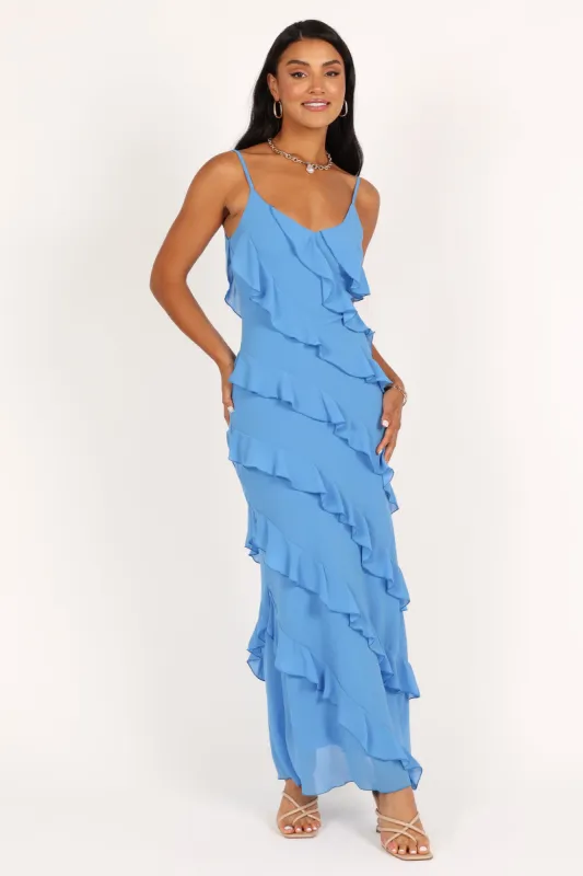 Ciao Ruffles Maxi Dress - Blue sold by Petal & Pup