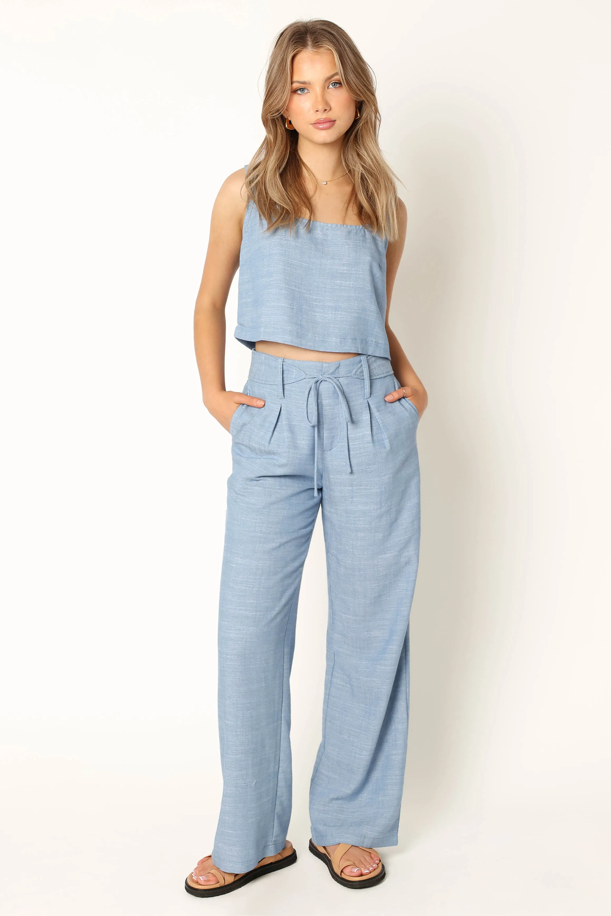 Isabelle Linen Set - Blue sold by Petal & Pup