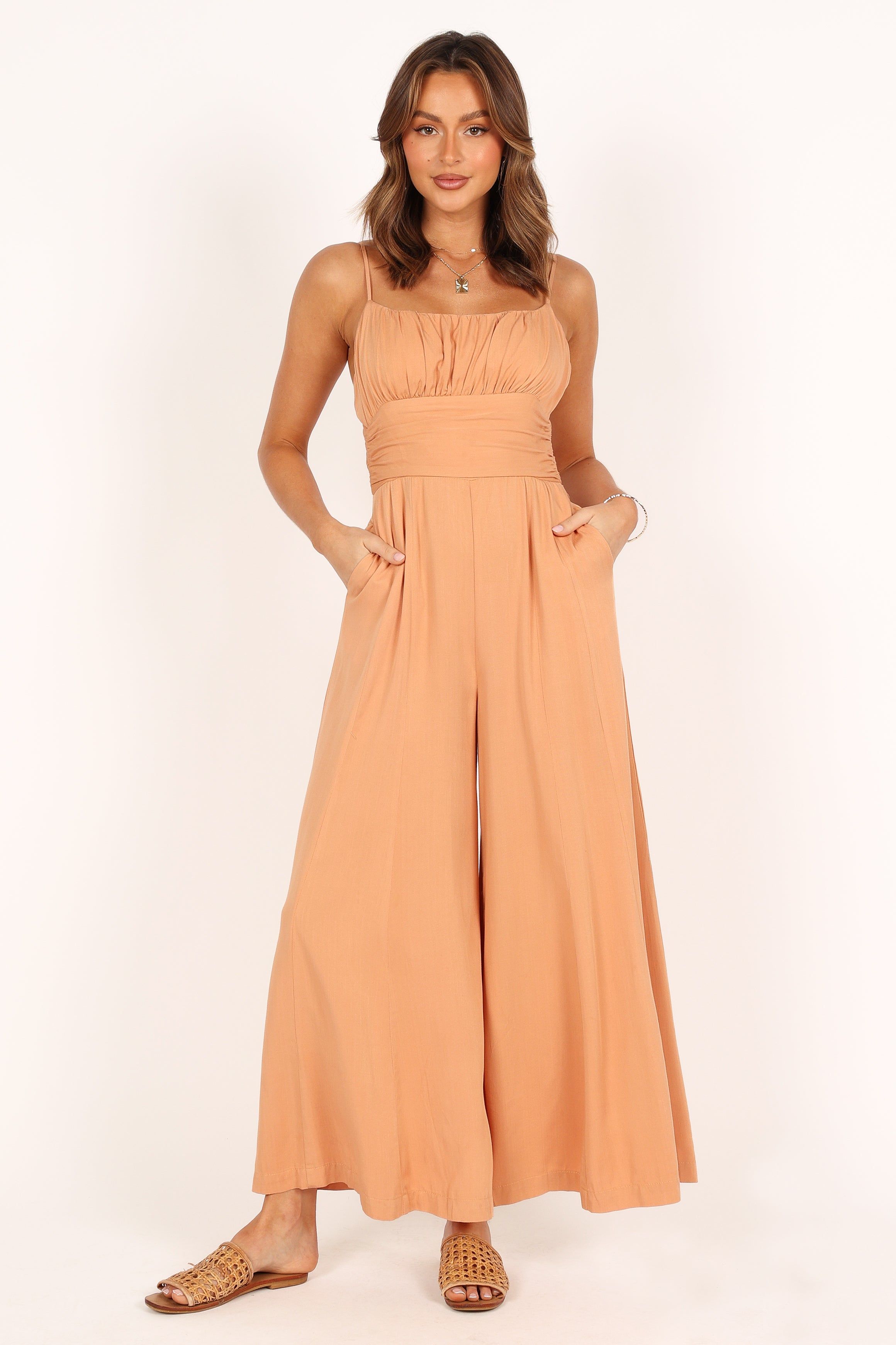 Glyph Jumpsuit - Tan sold by Petal & Pup