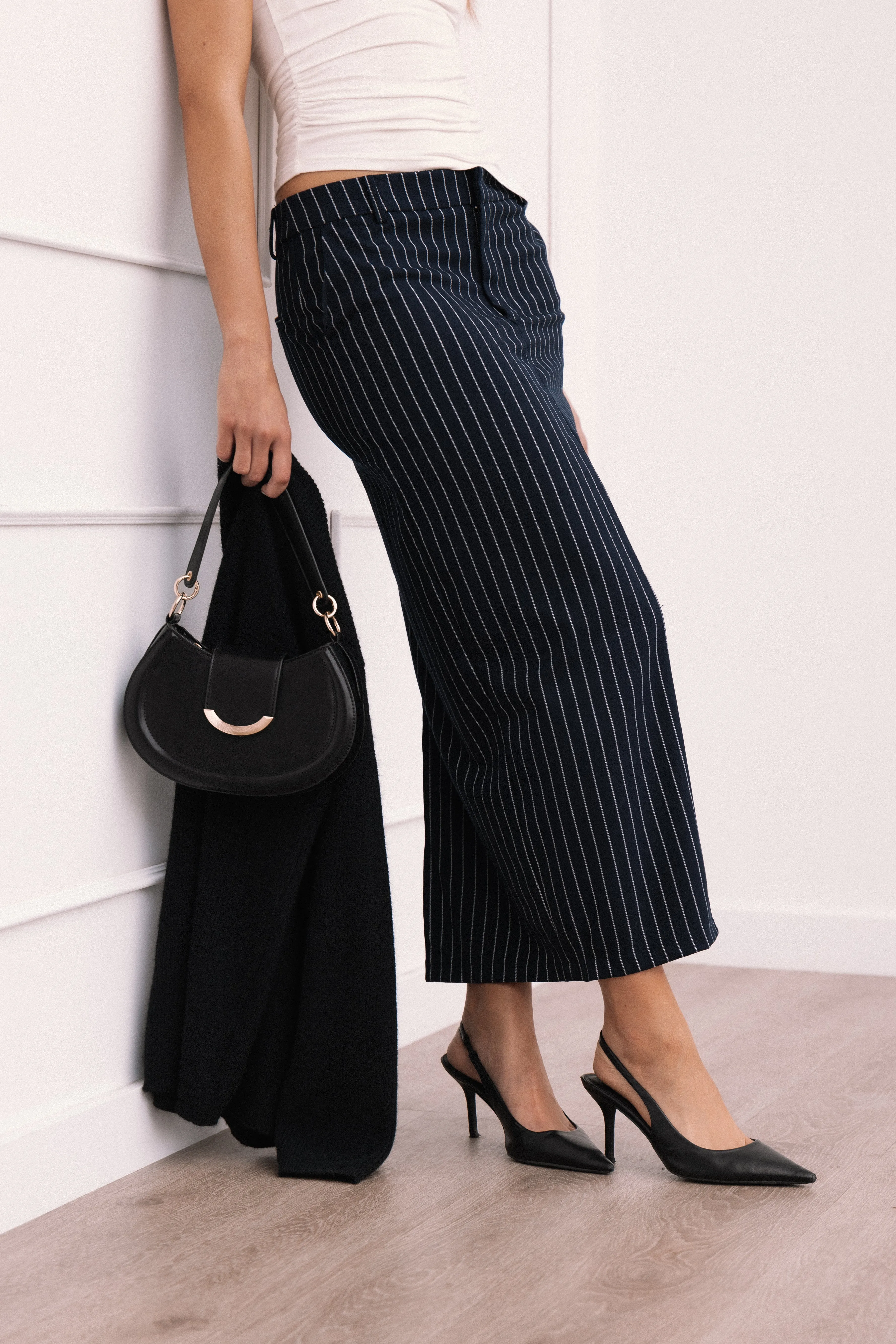 Ellory Midi Skirt - Navy Pinstripe sold by Petal & Pup product image thumbnail 2