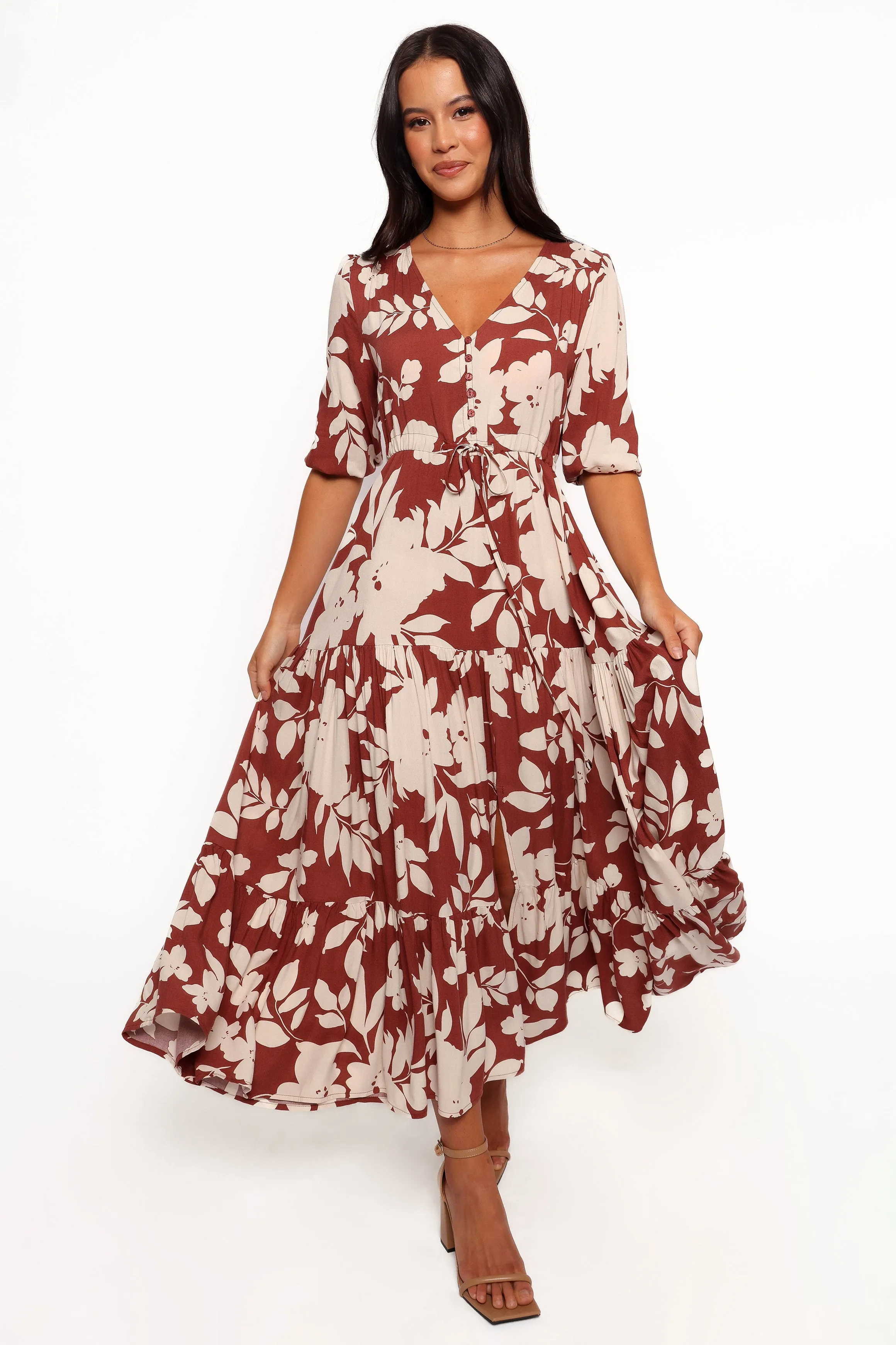 Kelda Dress - Rust Floral sold by Petal & Pup