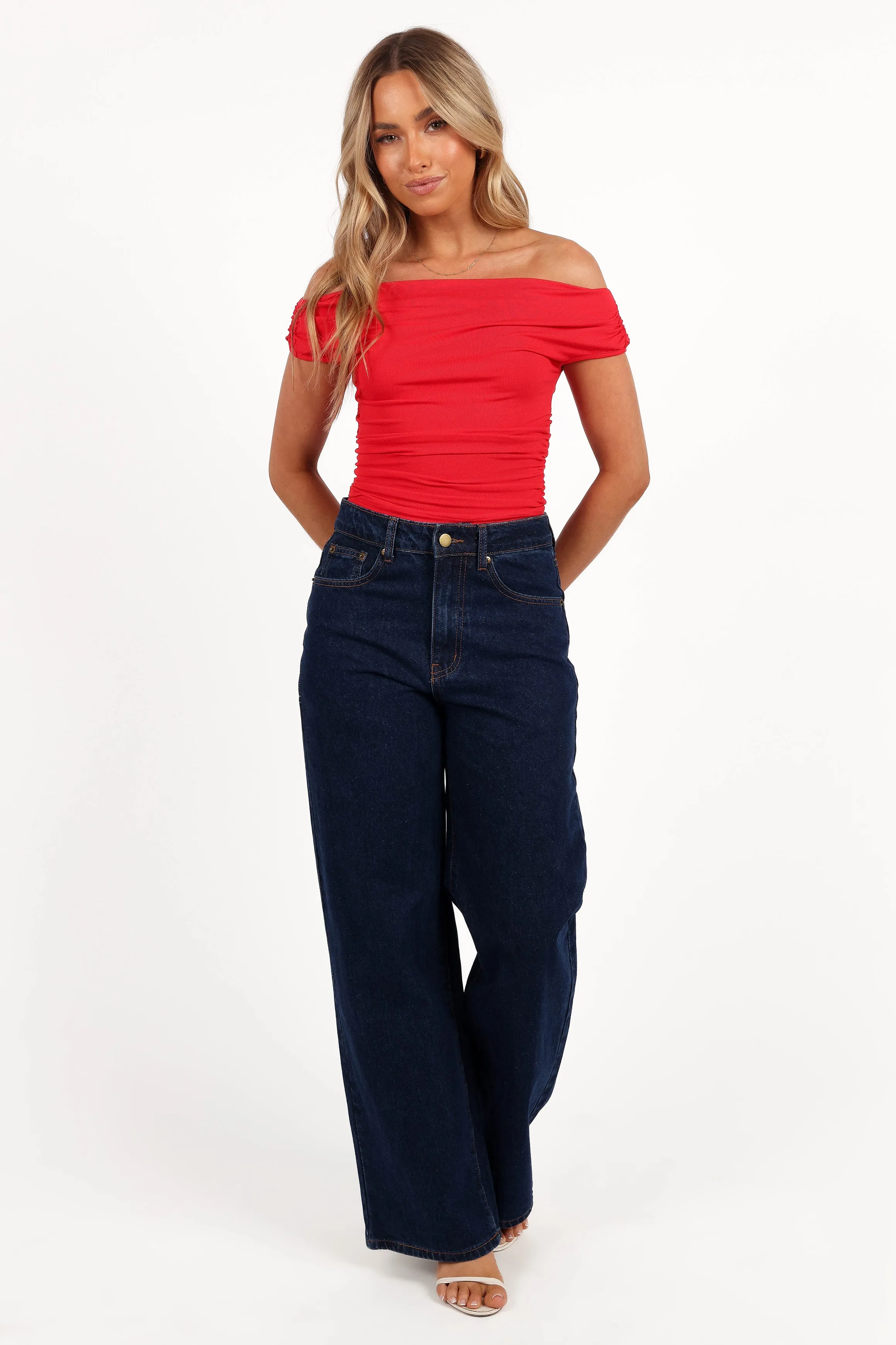 Lanna Off Shoulder Top - Red sold by Petal & Pup product image thumbnail 4