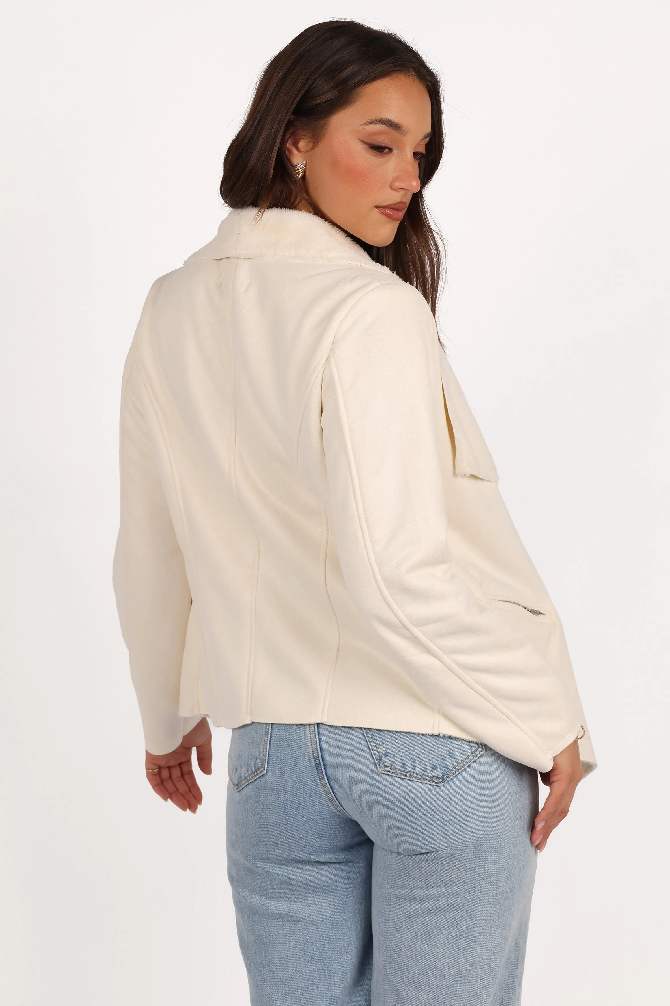 Lopez Faux Sherling Jacket - Cream sold by Petal & Pup product image thumbnail 4