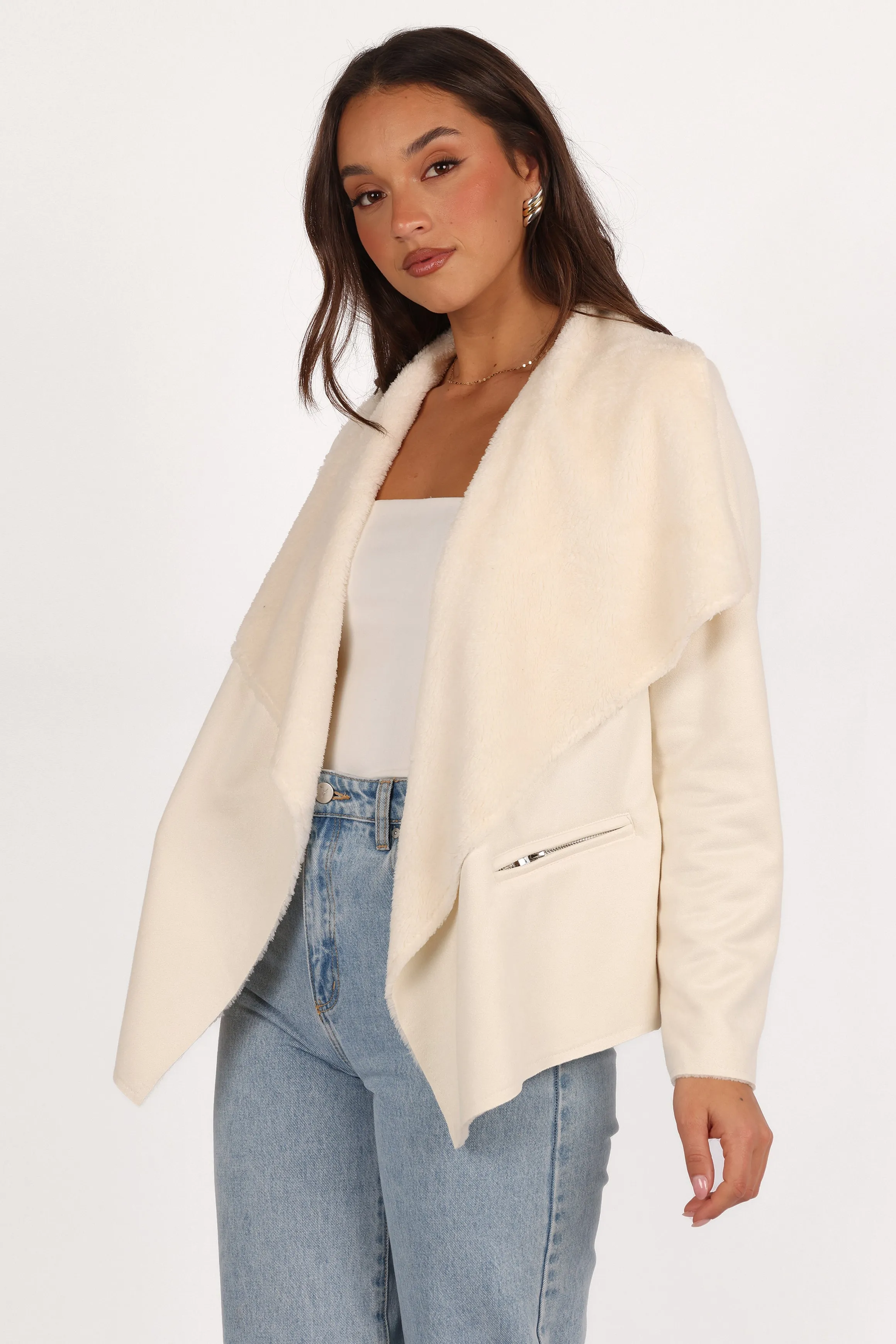 Lopez Faux Sherling Jacket - Cream sold by Petal & Pup product image thumbnail 3