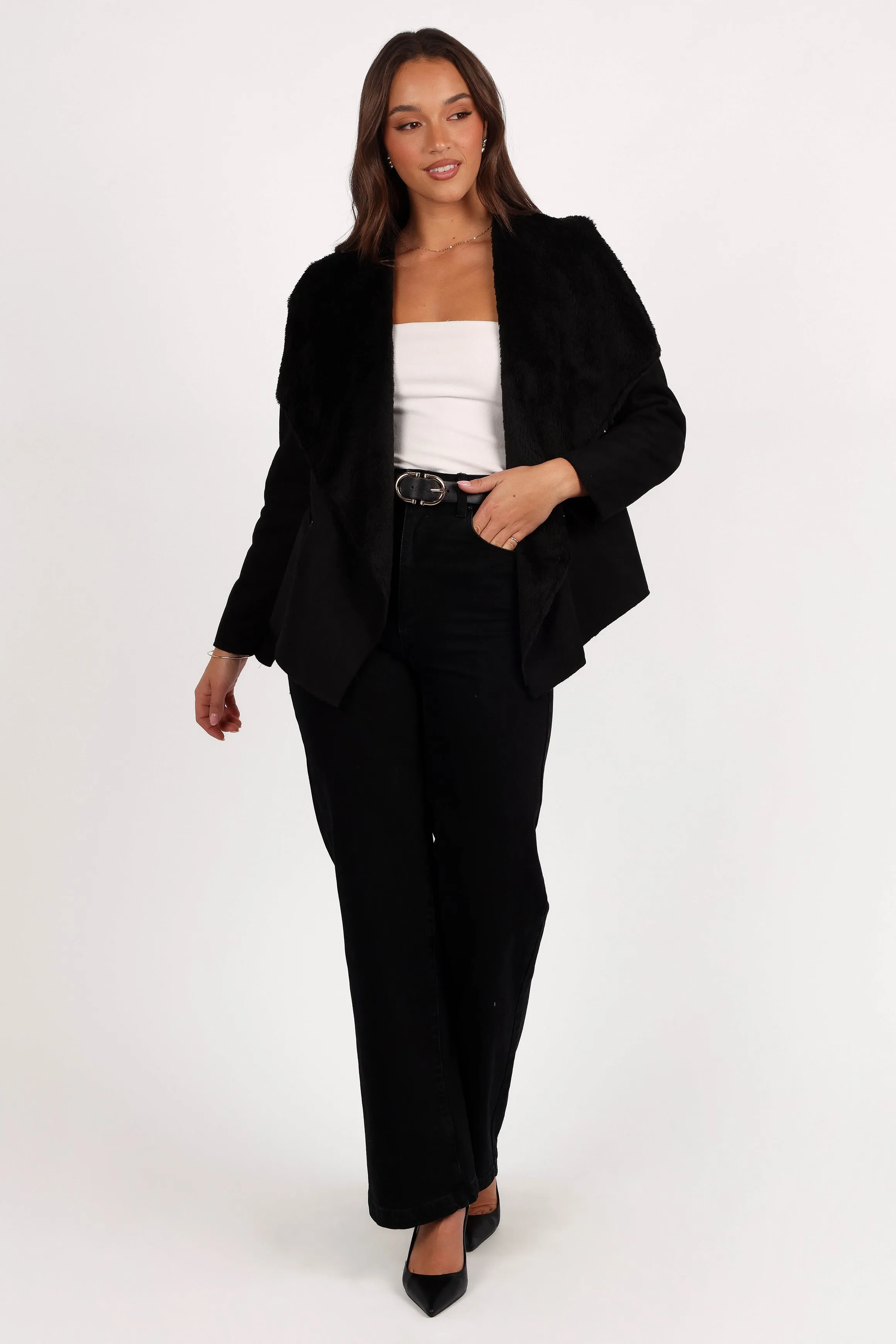 Lopez Faux Sherling Jacket - Black sold by Petal & Pup product image thumbnail 2