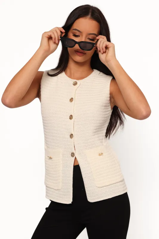 Blair Knit Vest - White sold by Petal & Pup