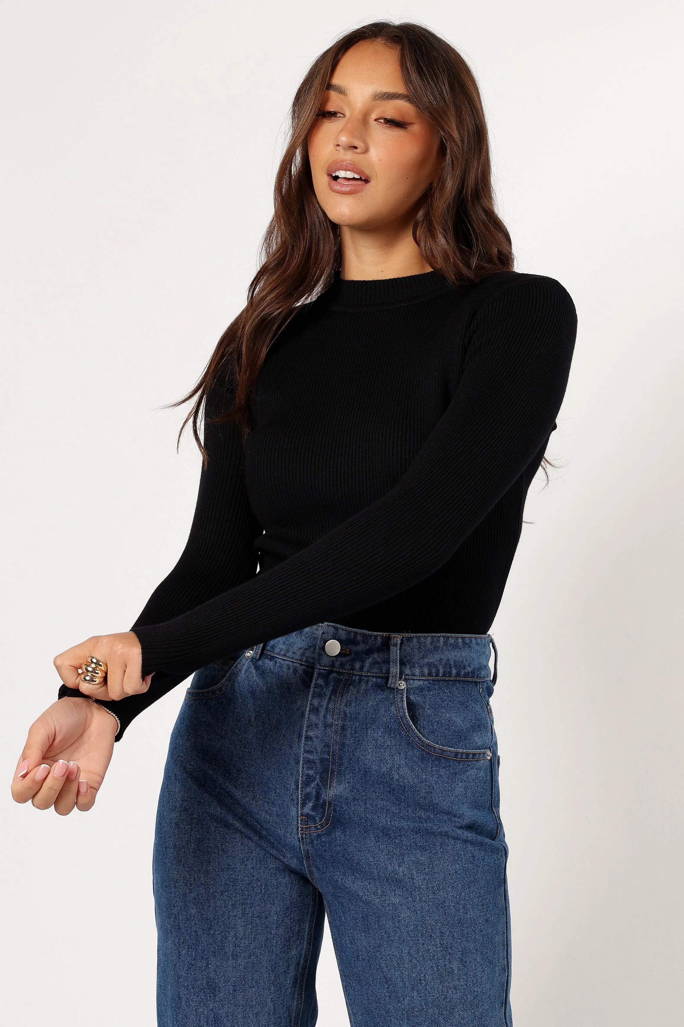 Tammy Ribbed Knit Top - Black sold by Petal & Pup product image thumbnail 2