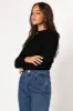 Tammy Ribbed Knit Top - Black sold by Petal & Pup
