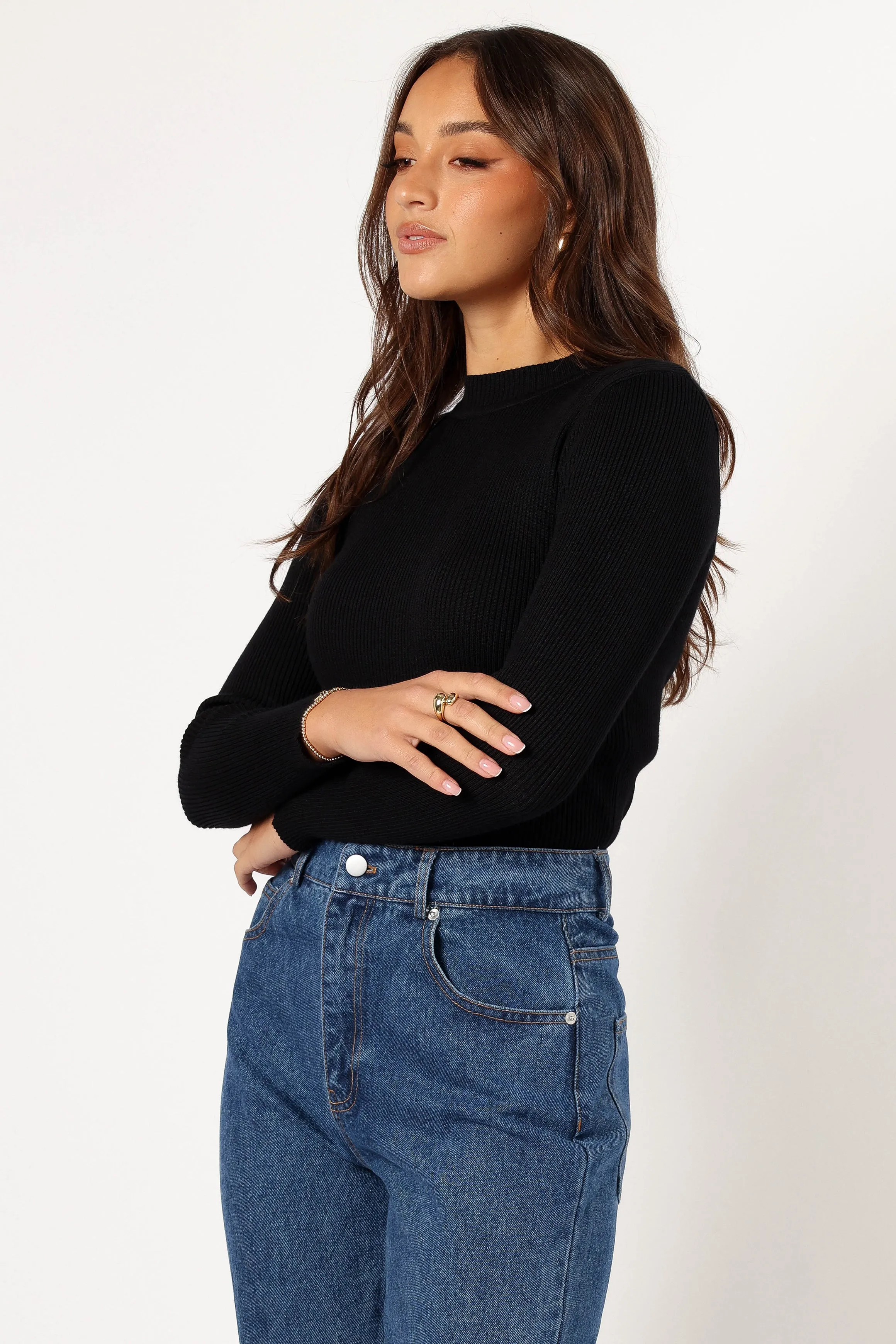 Tammy Ribbed Knit Top - Black sold by Petal & Pup product image thumbnail 3