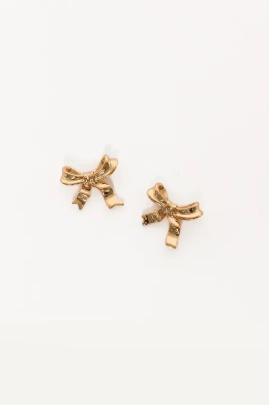 Myra Bow Earrings - Gold sold by Petal & Pup