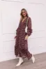 Evian Long Sleeve Maxi Dress - Burgundy Multi sold by Petal & Pup