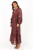 Evian Long Sleeve Maxi Dress - Burgundy Multi sold by Petal & Pup