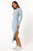 Mattie Long Sleeve Maxi Dress - Blue Grey sold by Petal & Pup