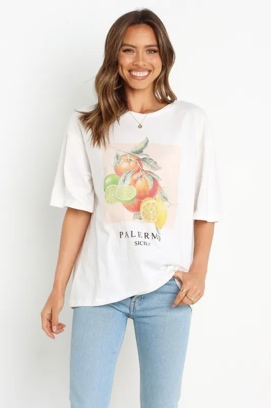 Sicily Tee - White sold by Petal & Pup