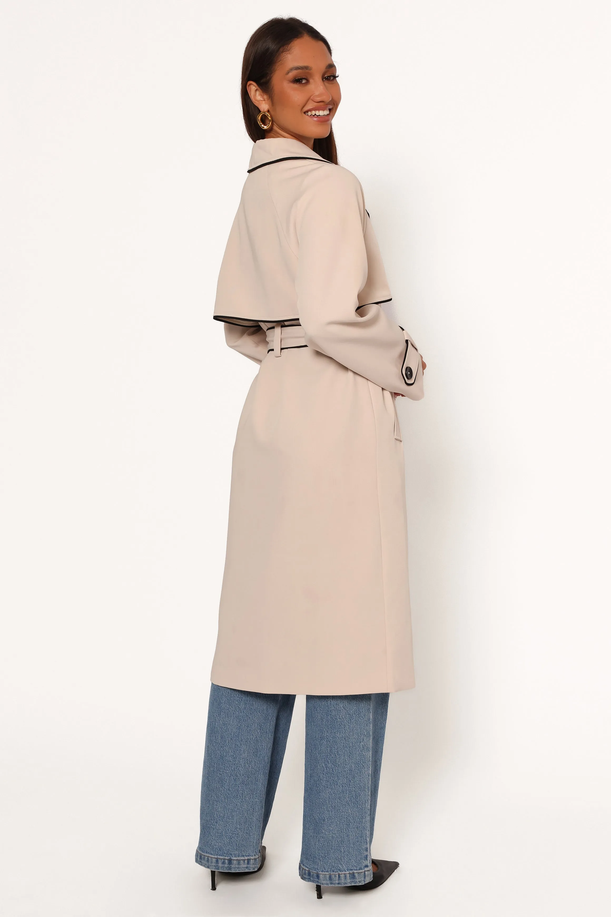 Cayenne Contrast Binding Trench Coat - Beige sold by Petal & Pup product image thumbnail 5