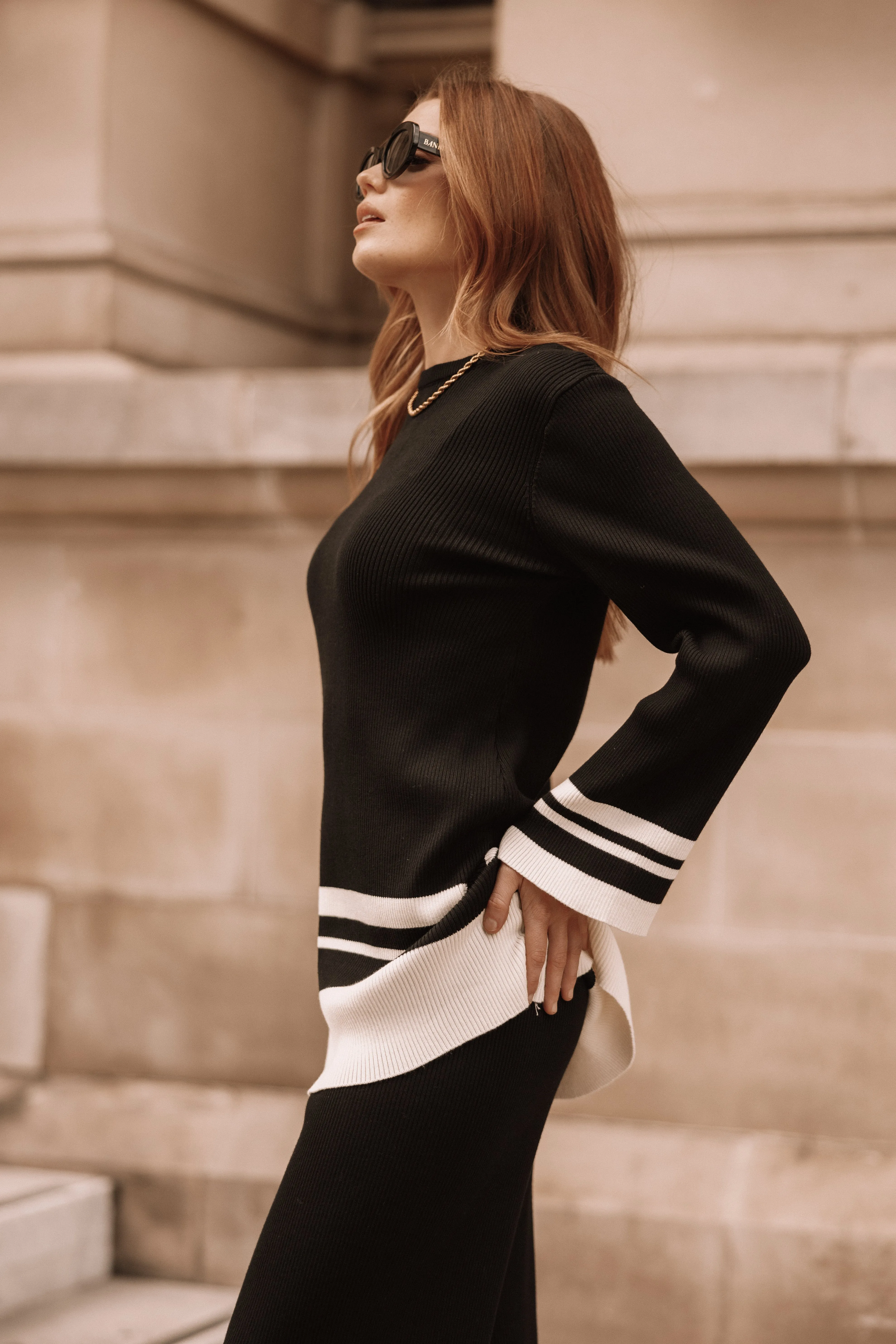 Lowell Top - Black Off White sold by Petal & Pup