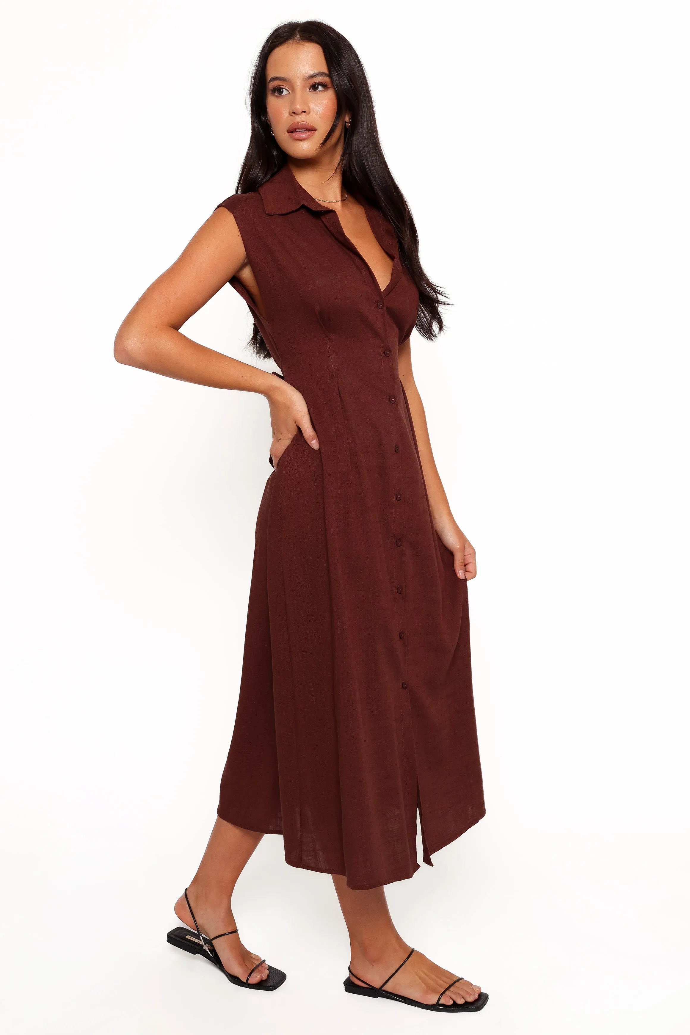 Cami Midi Dress - Chocolate Brown sold by Petal & Pup product image thumbnail 4