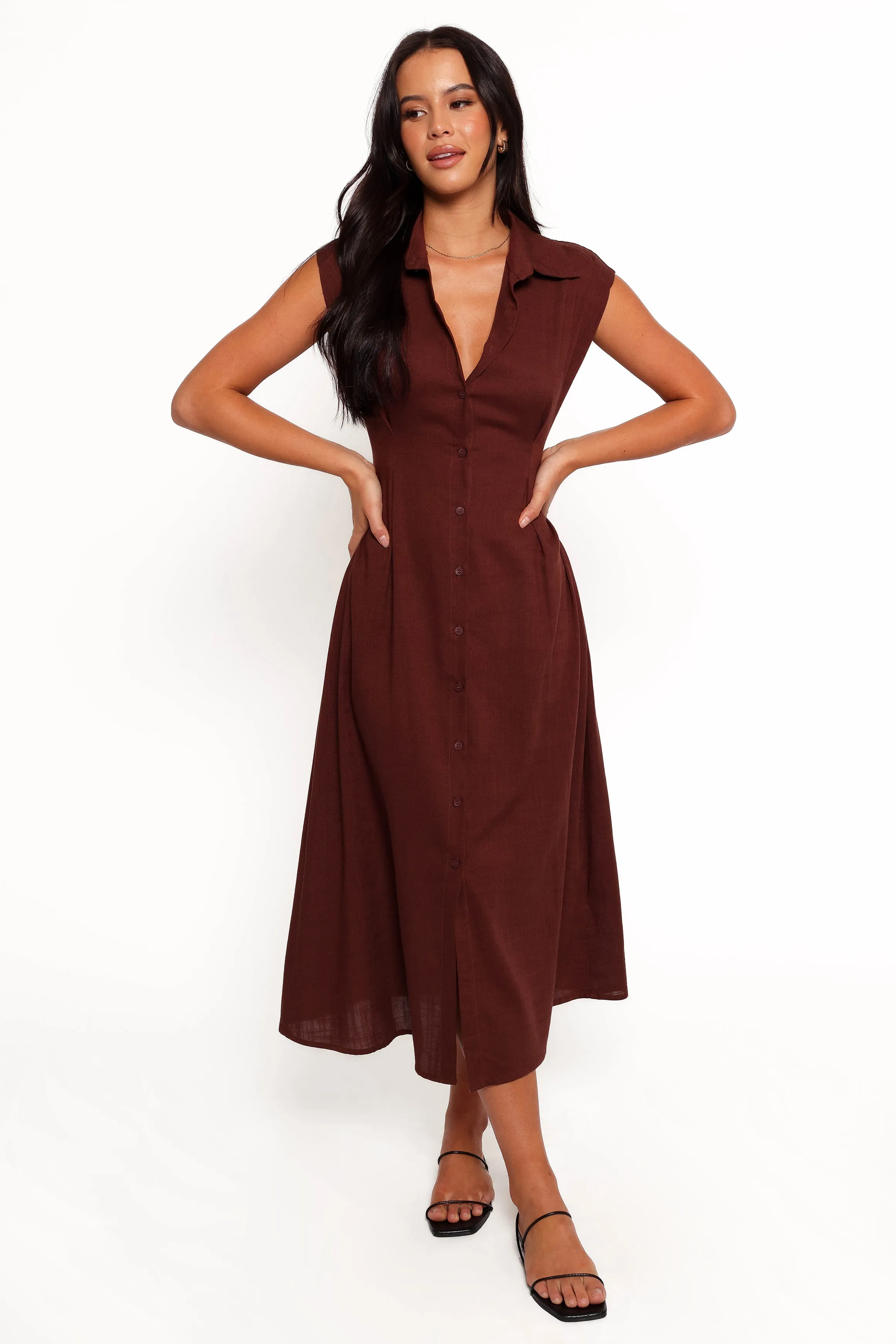 Cami Midi Dress - Chocolate Brown sold by Petal & Pup