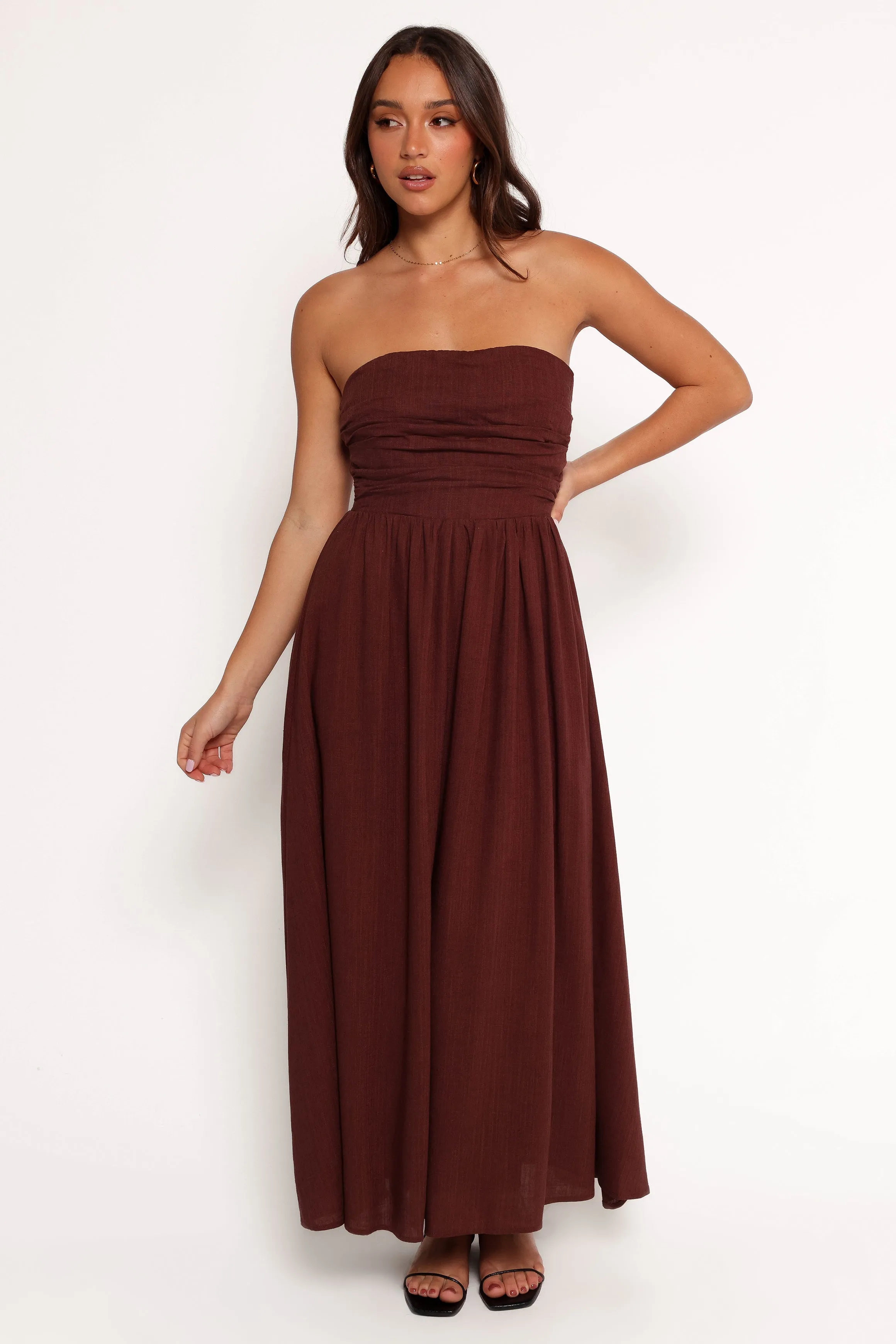 Kayt Strapless Dress - Chocolate Brown sold by Petal & Pup product image thumbnail 3