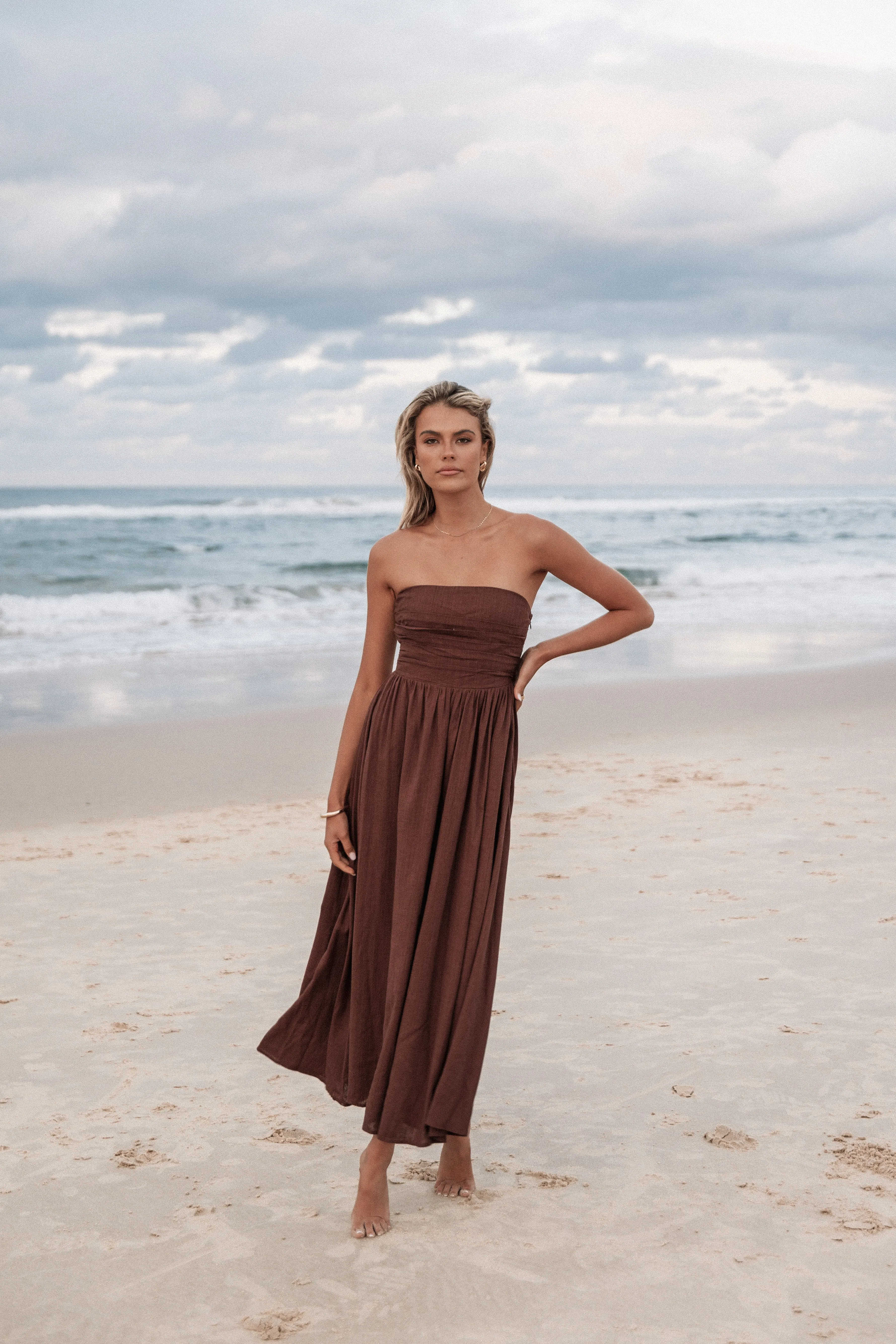 Kayt Strapless Dress - Chocolate Brown sold by Petal & Pup product image thumbnail 2