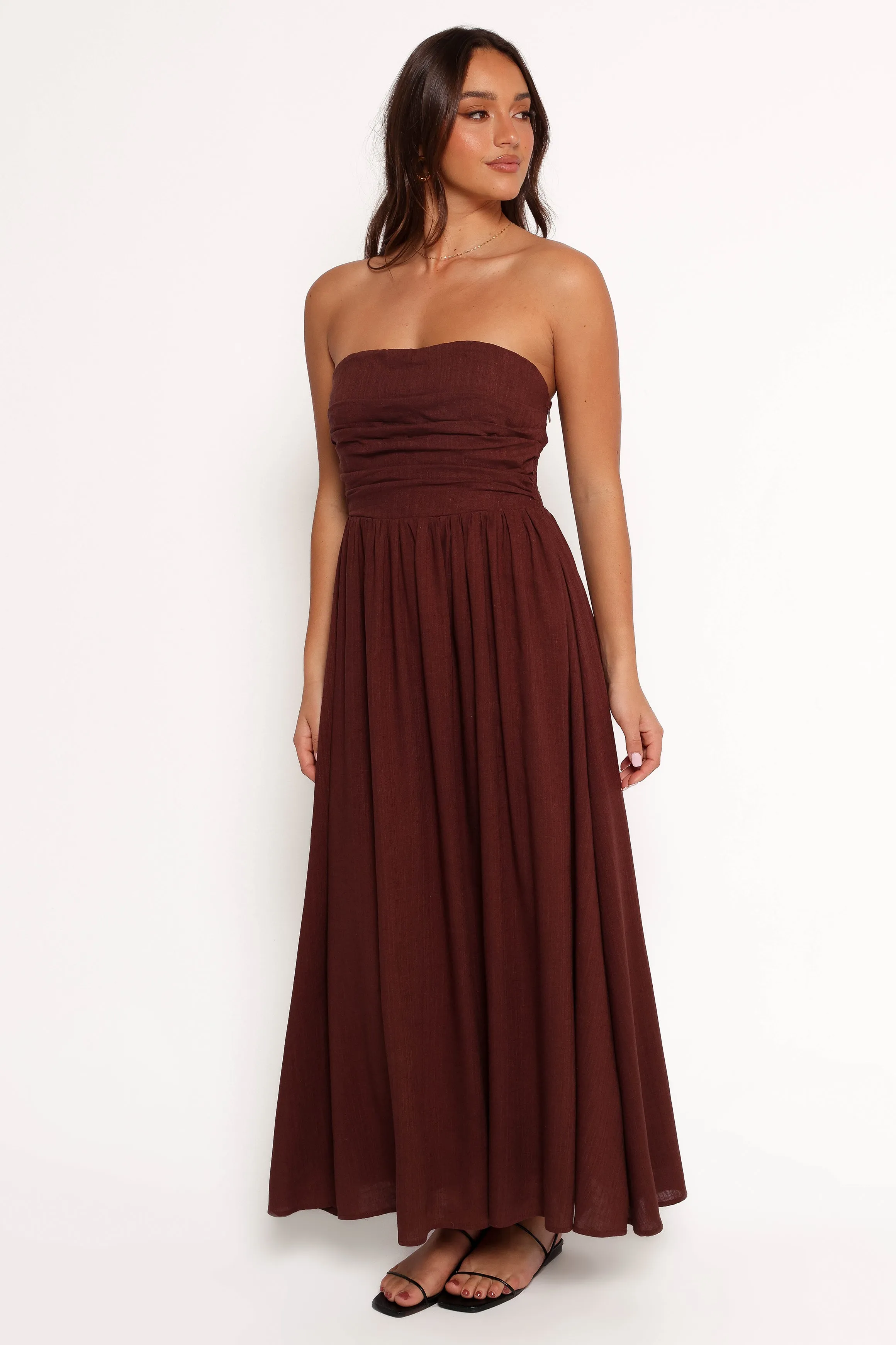 Kayt Strapless Dress - Chocolate Brown sold by Petal & Pup product image thumbnail 5