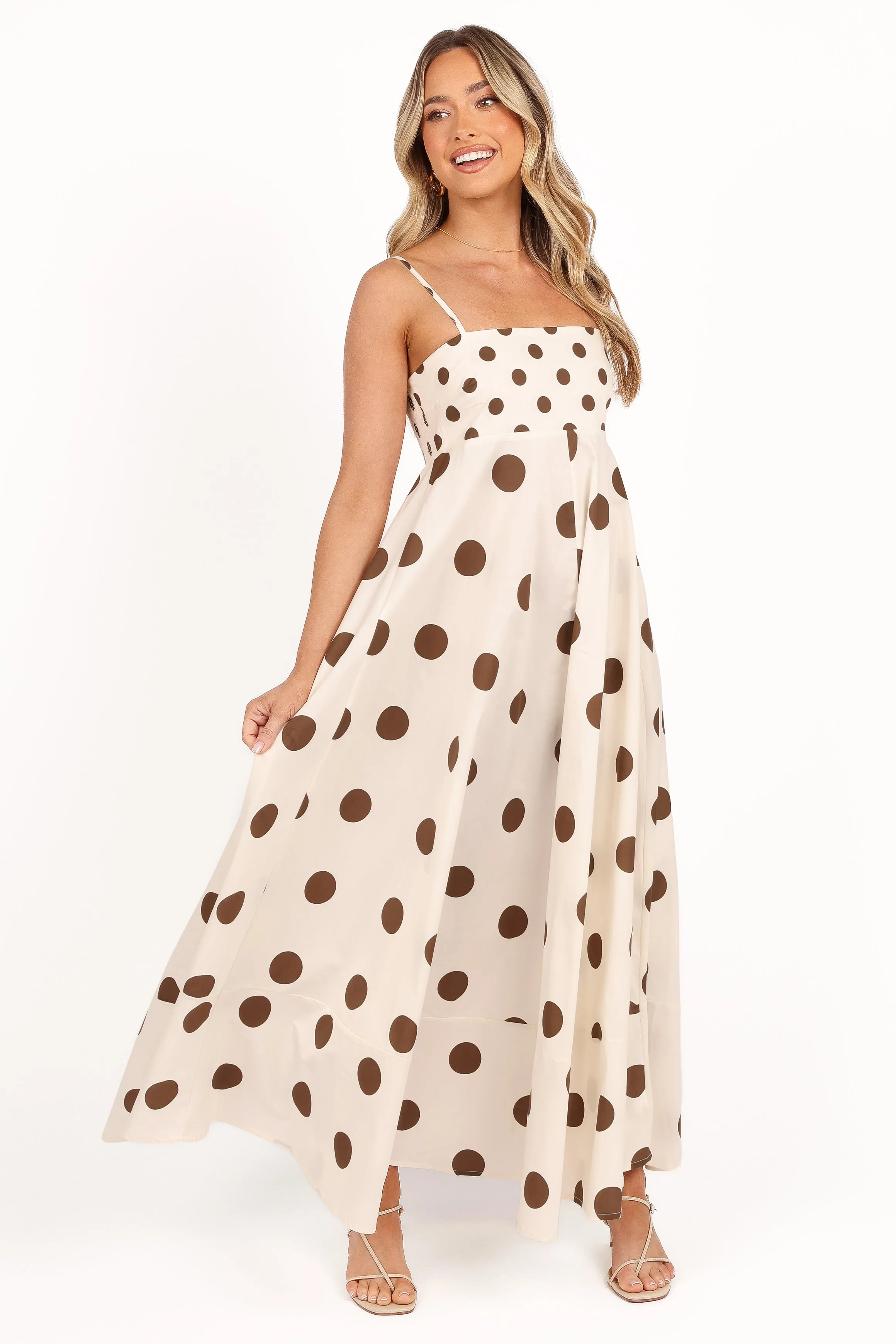 Deenie Maxi Dress - Chocolate Brown Spot sold by Petal & Pup product image thumbnail 3