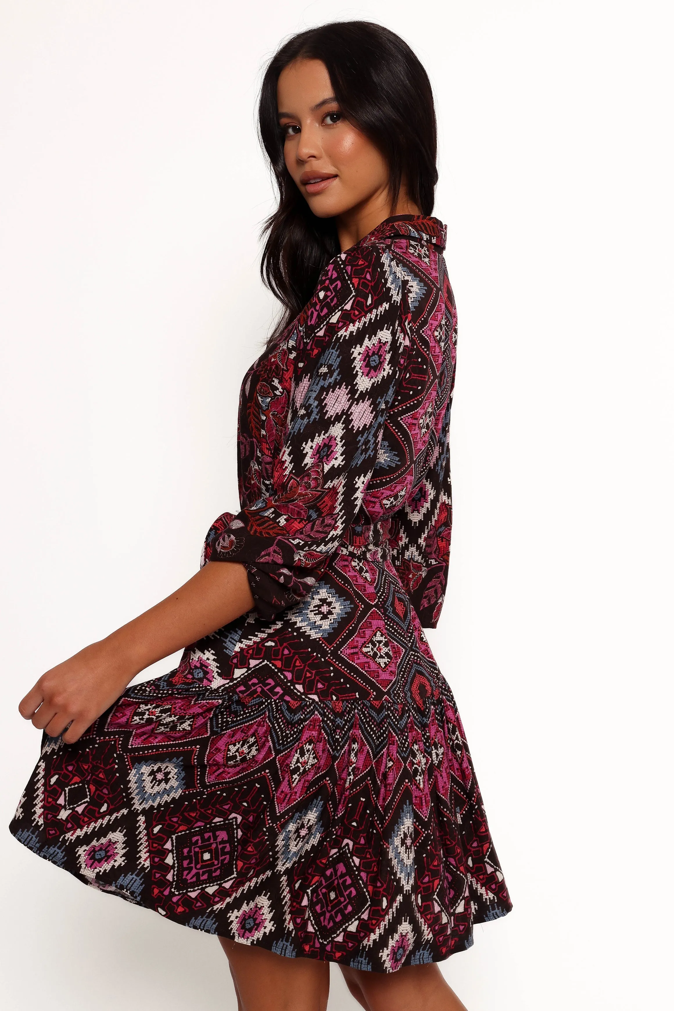 Mandy Long Sleeve Mini Dress - Chocolate Brown sold by Petal & Pup product image thumbnail 5