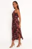 Pontee One Shoulder Pleated Midi Dress - Chocolate Brown sold by Petal & Pup