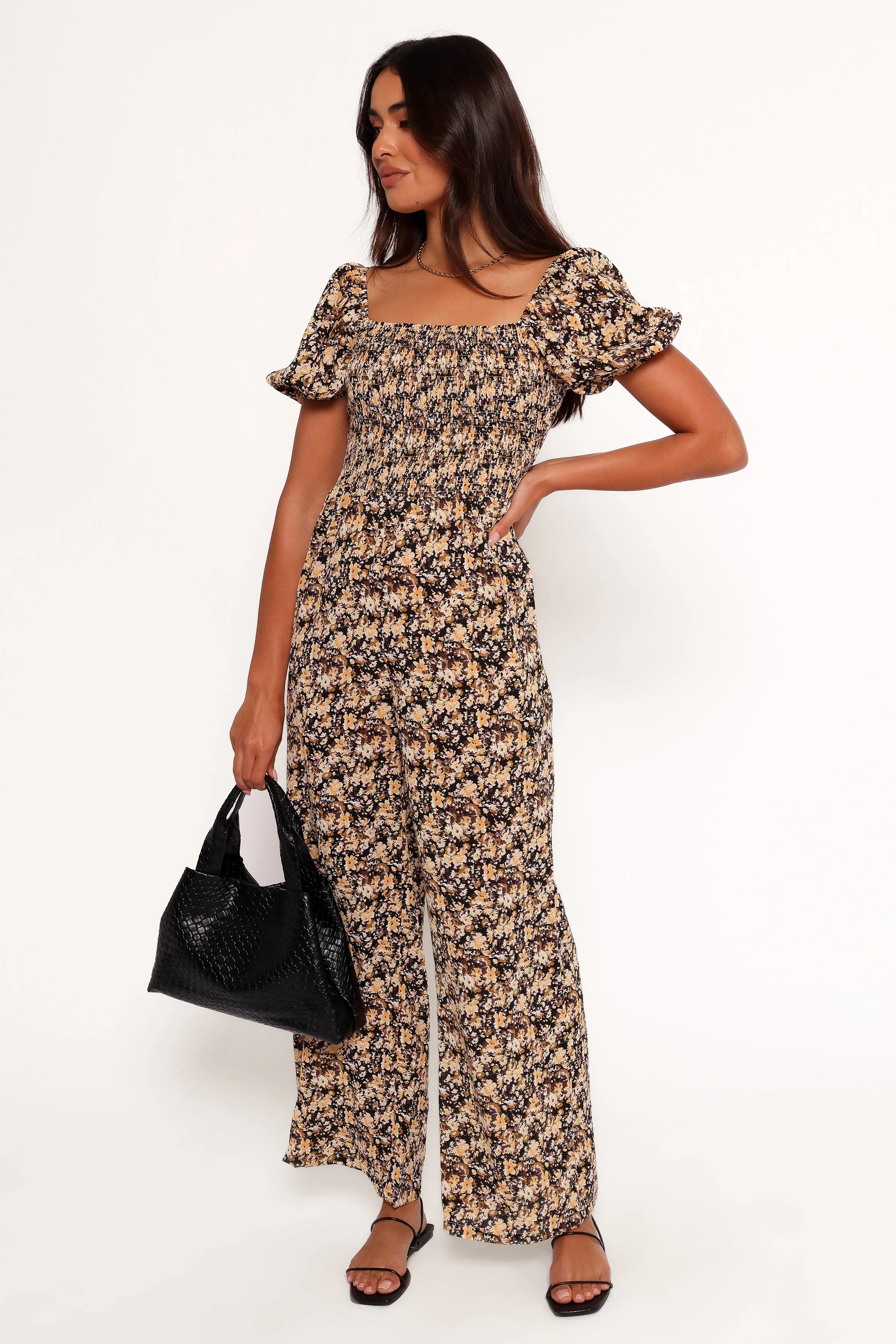 Jolene Jumpsuit - Black Ditsy Floral sold by Petal & Pup product image thumbnail 3
