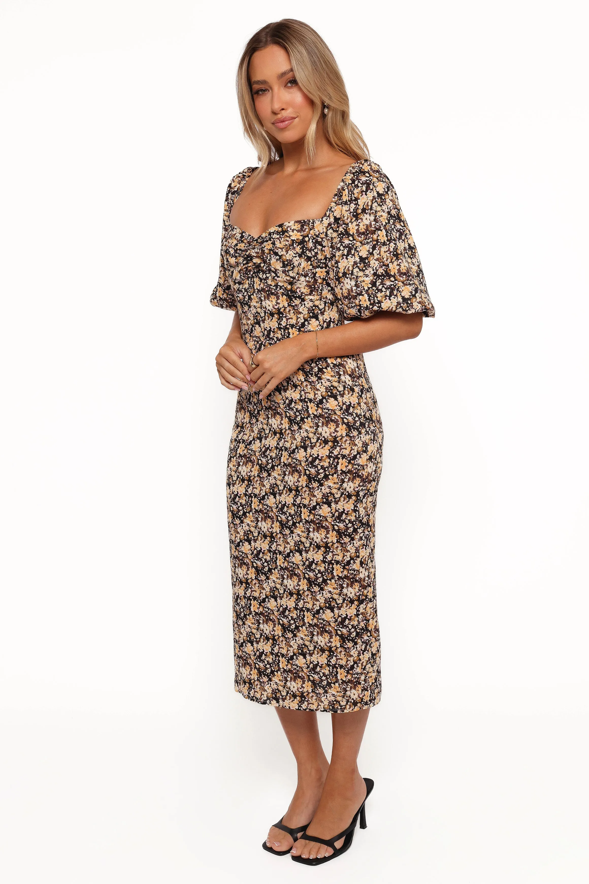 Oona Midi Dress - Black Ditsy Floral sold by Petal & Pup product image thumbnail 5