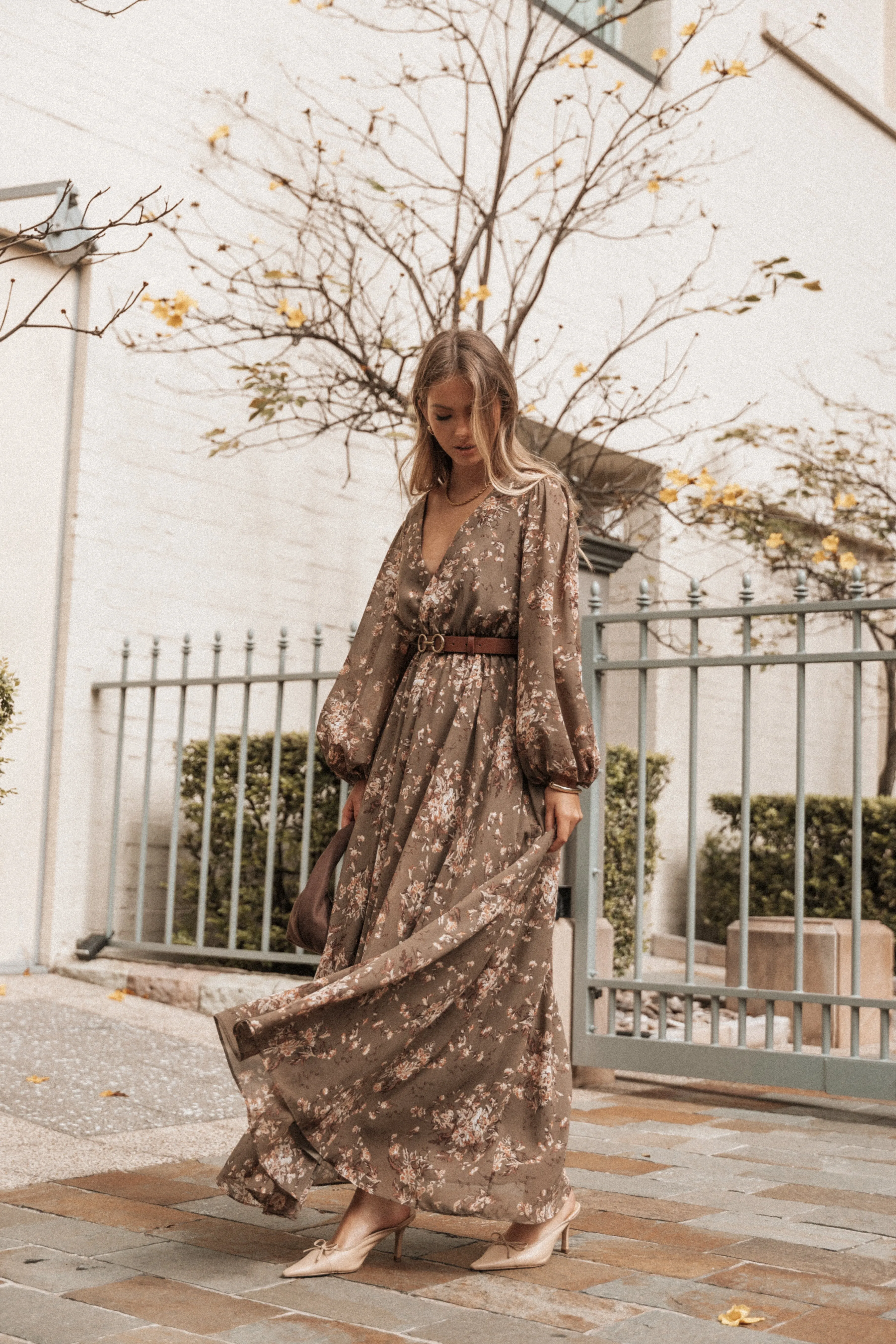 Anisa Maxi Dress - Olive Floral sold by Petal & Pup