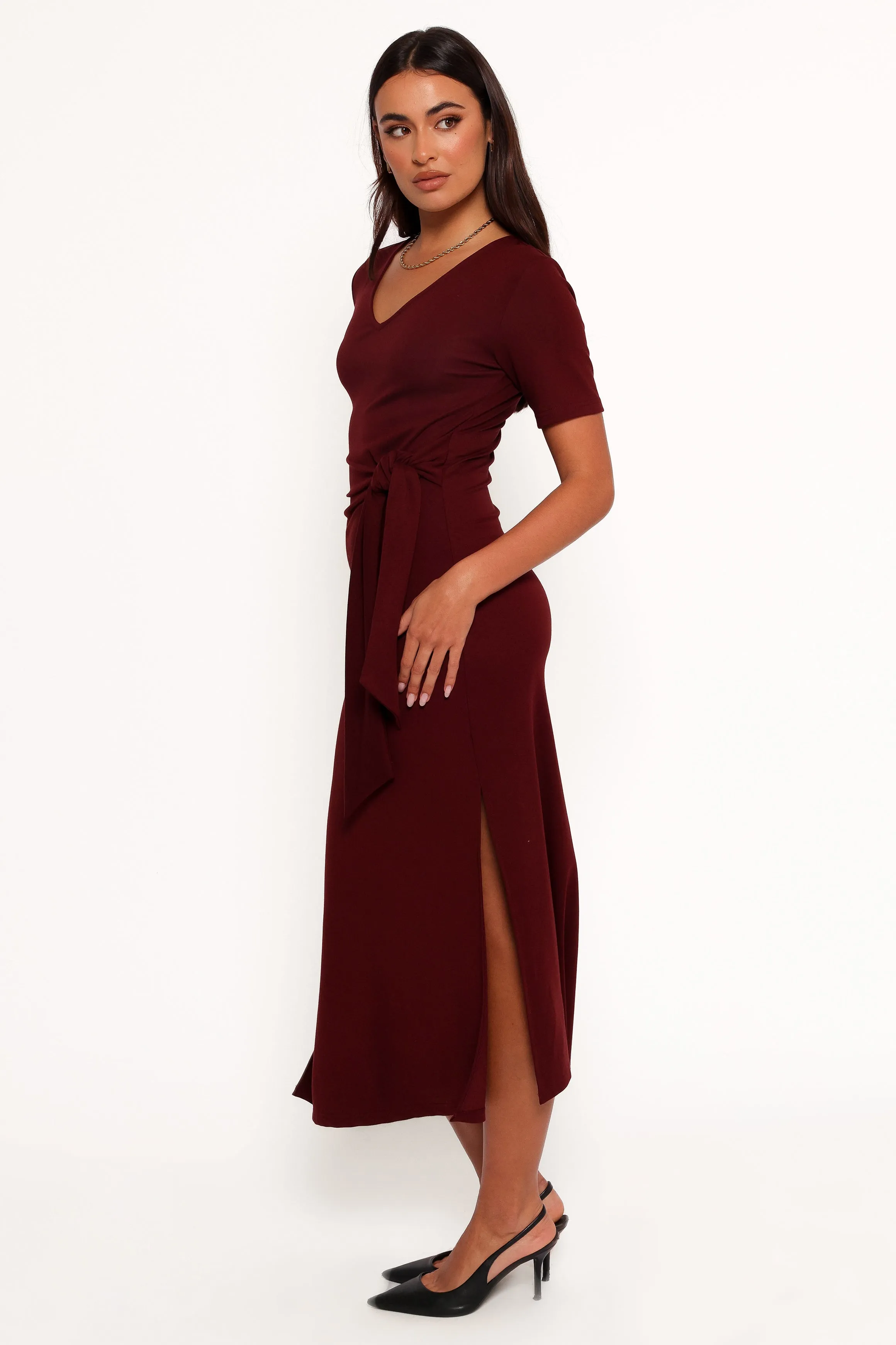 Asha Midi Dress - Wine sold by Petal & Pup product image thumbnail 3